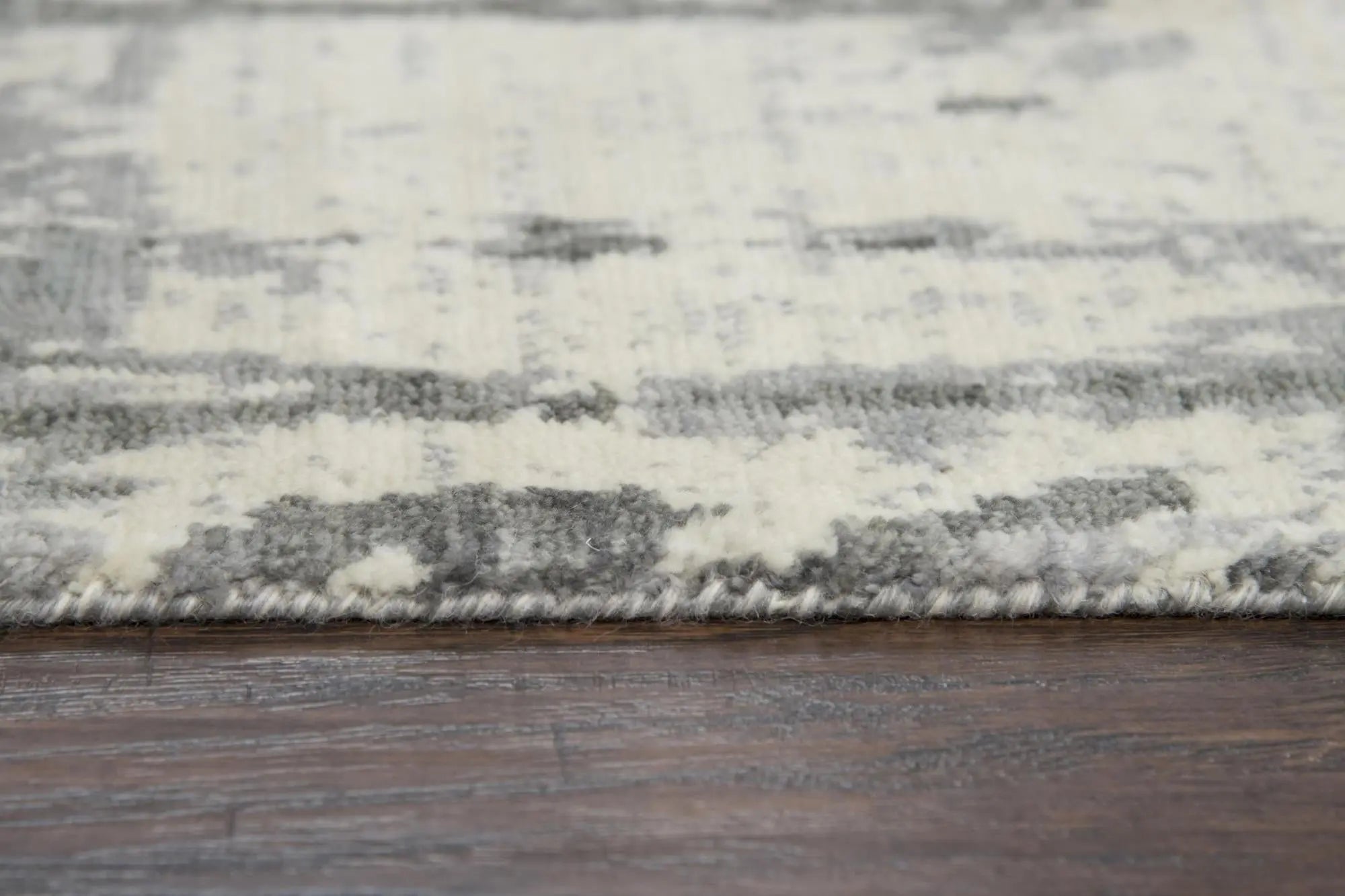 10' Gray And Ivory New Zealand Lambs Wool Abstract Hand Carved Handmade Area Rug Homeroots Home Decor