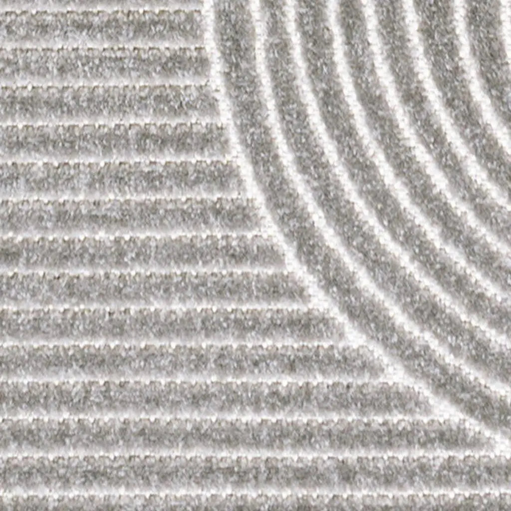 10' Gray And Ivory Striped Indoor Outdoor Runner Rug Homeroots Outdoor
