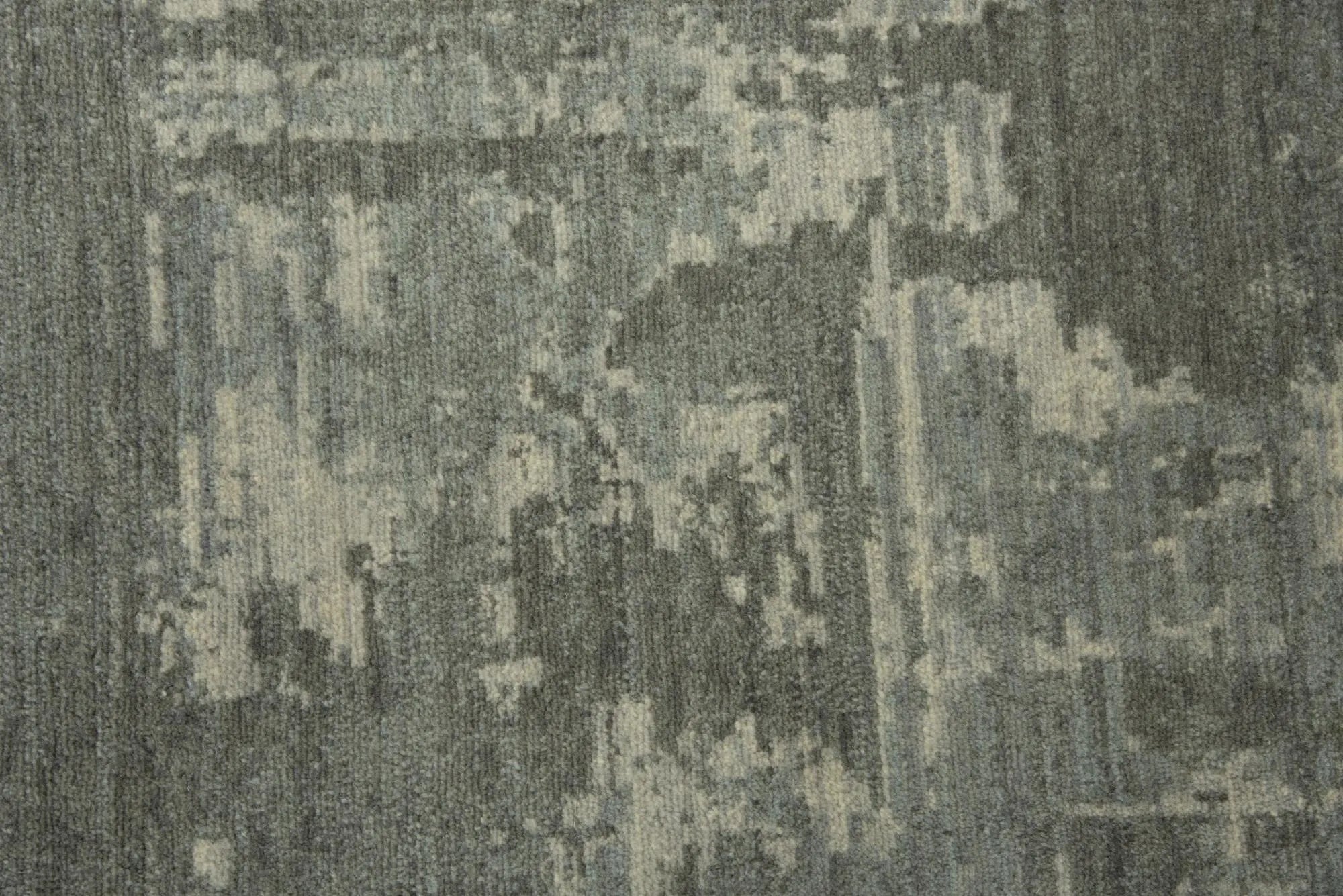 10' Gray And Light Gray New Zealand Lambs Wool Abstract Hand Carved Handmade Area Rug Homeroots Home Decor
