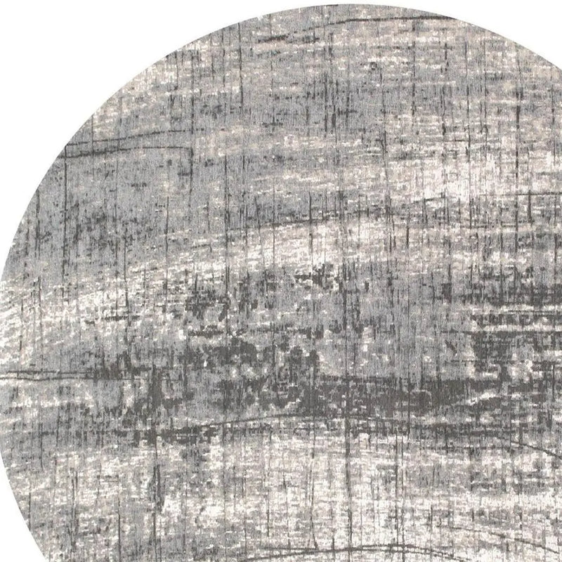 10' Gray And White Abstract Washable Round Rug With UV Protection Homeroots Home Decor