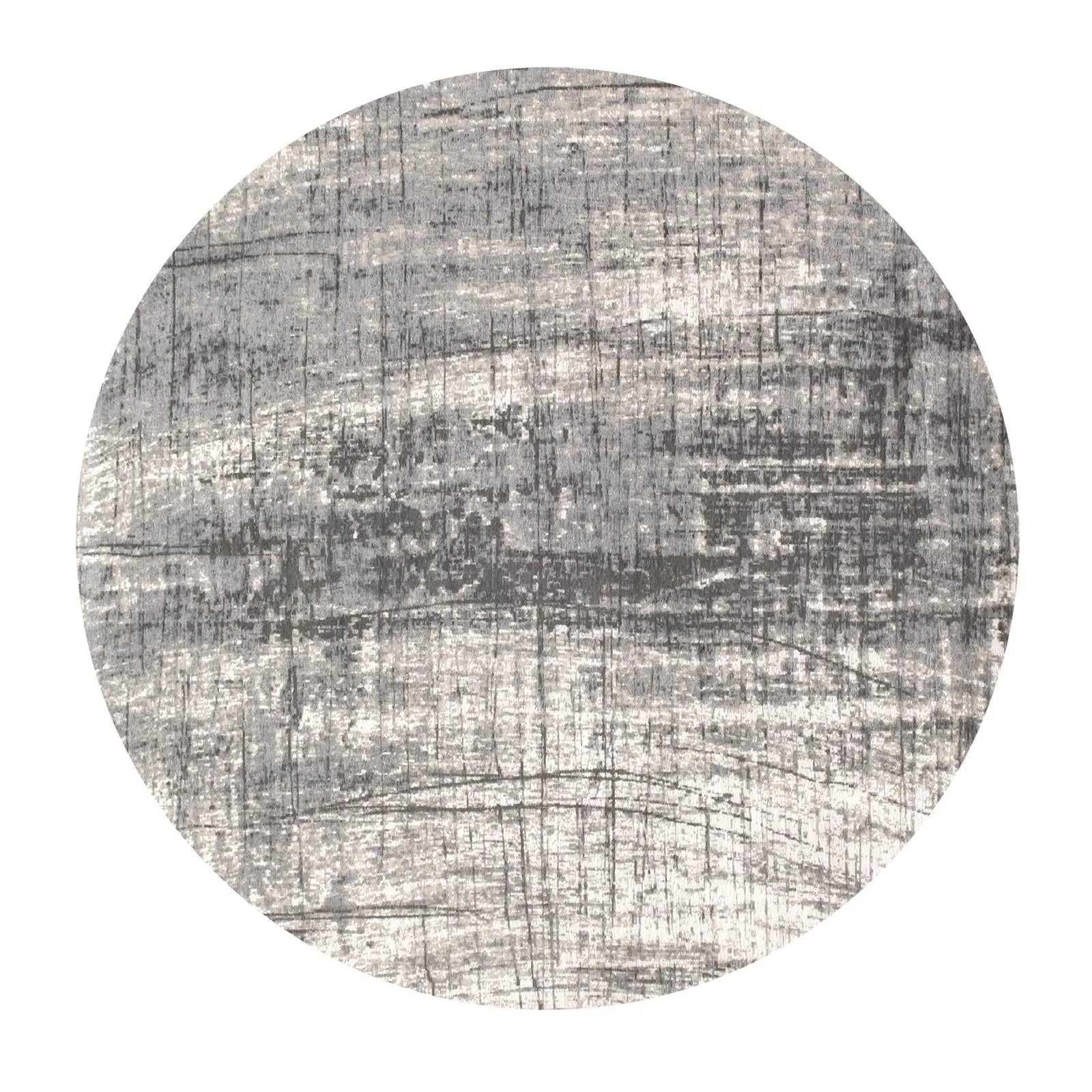 10' Gray And White Abstract Washable Round Rug With UV Protection Homeroots Home Decor