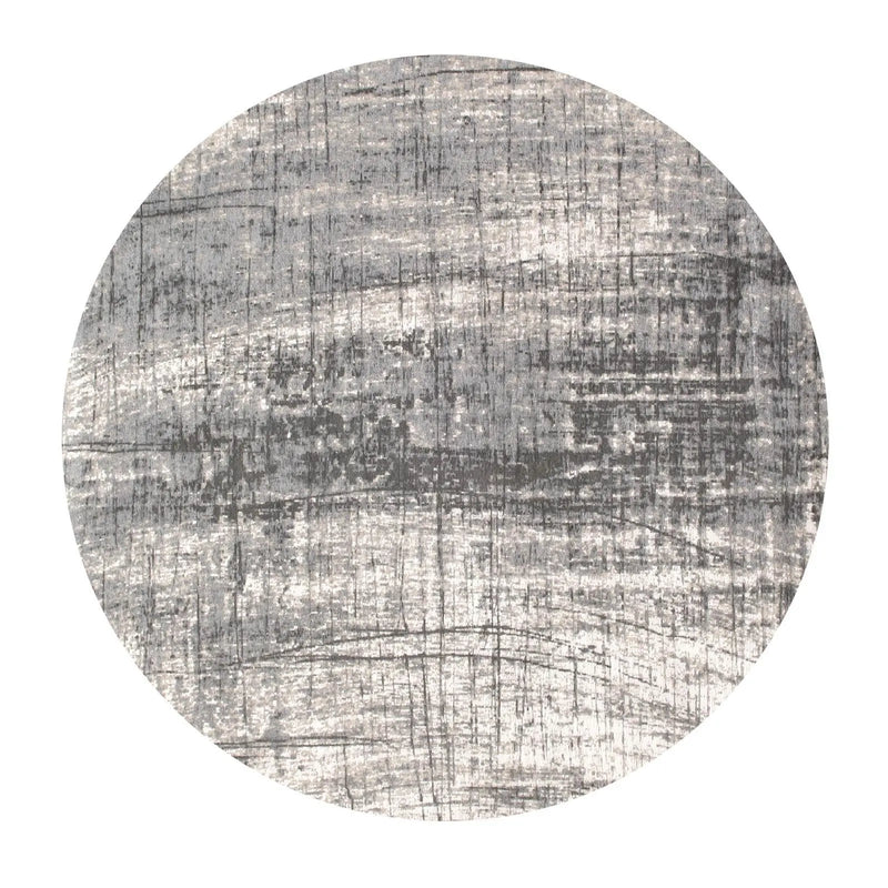 10' Gray And White Abstract Washable Round Rug With UV Protection Homeroots Home Decor