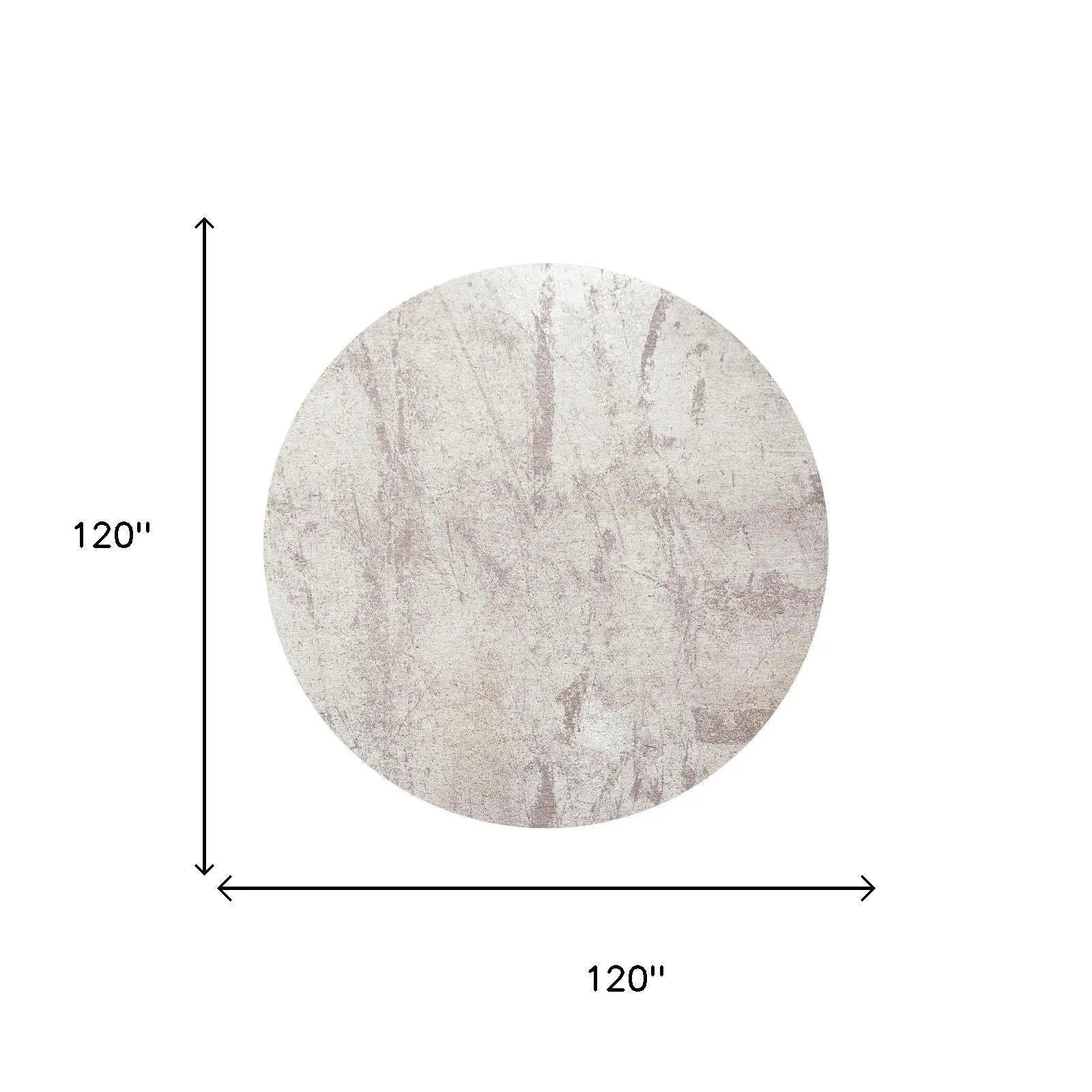 10' Gray And White Abstract Washable Round Rug With UV Protection Homeroots Home Decor