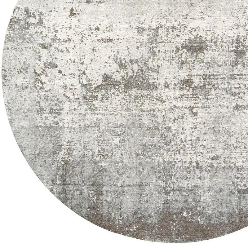 10' Gray And White Abstract Washable Round Rug With UV Protection Homeroots Home Decor
