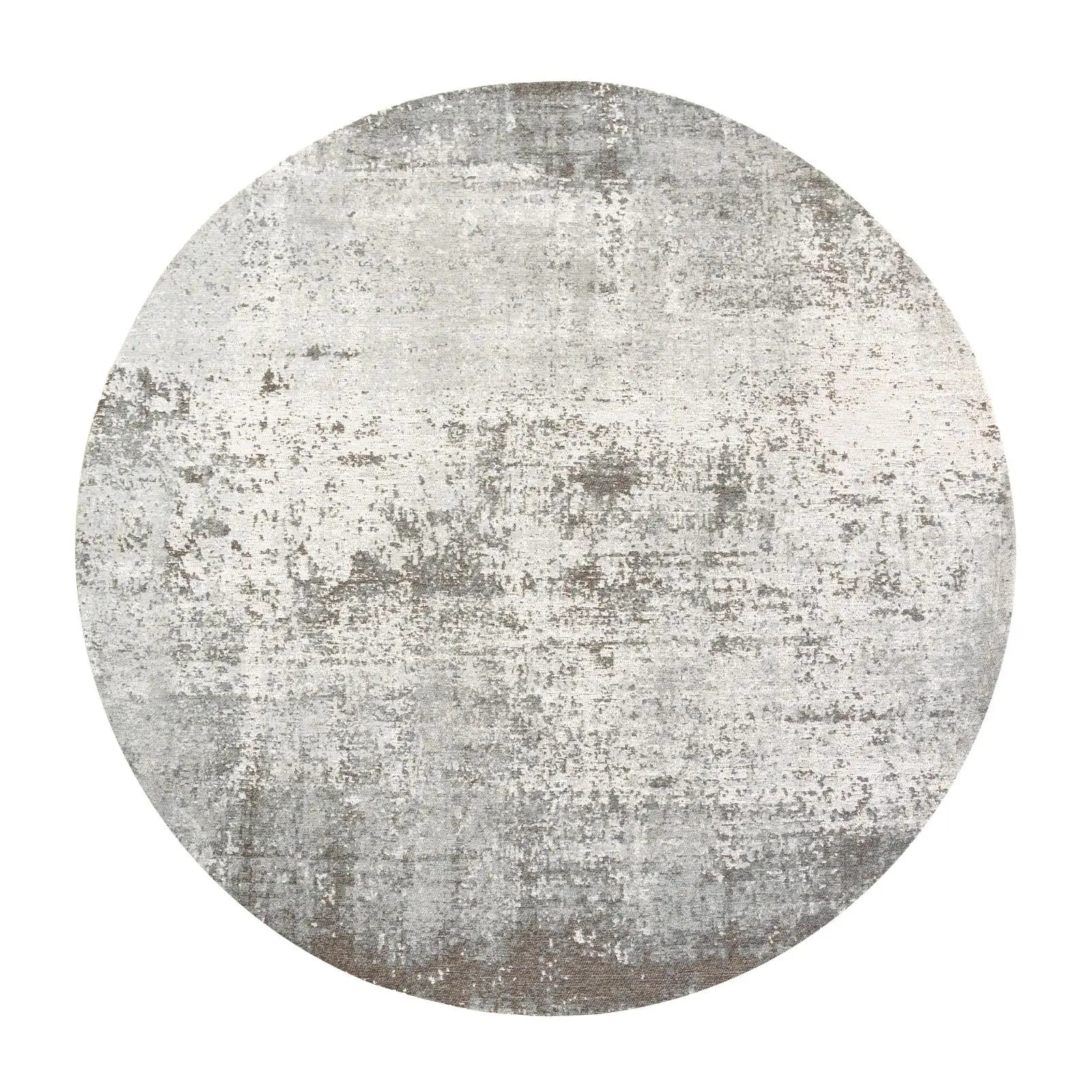 10' Gray And White Abstract Washable Round Rug With UV Protection Homeroots Home Decor