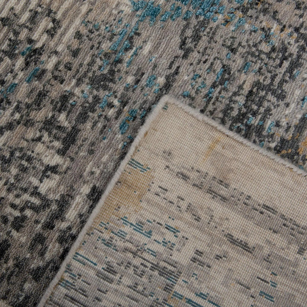 10' Gray Black Yellow Blue And Ivory New Zealand Lambs Wool Abstract Hand Carved Handmade Area Rug Homeroots Home Decor
