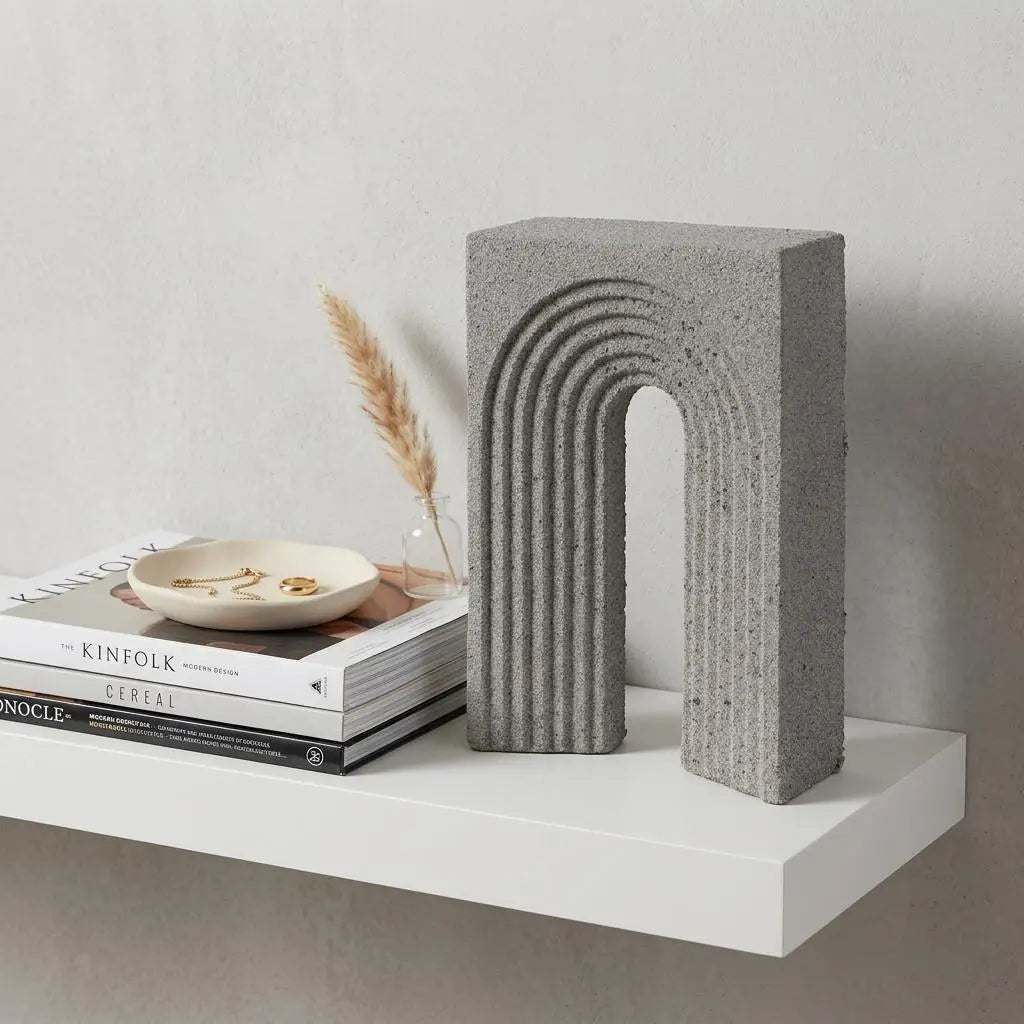 10" Gray Resin Tabletop Sculpture Homeroots Home Decor