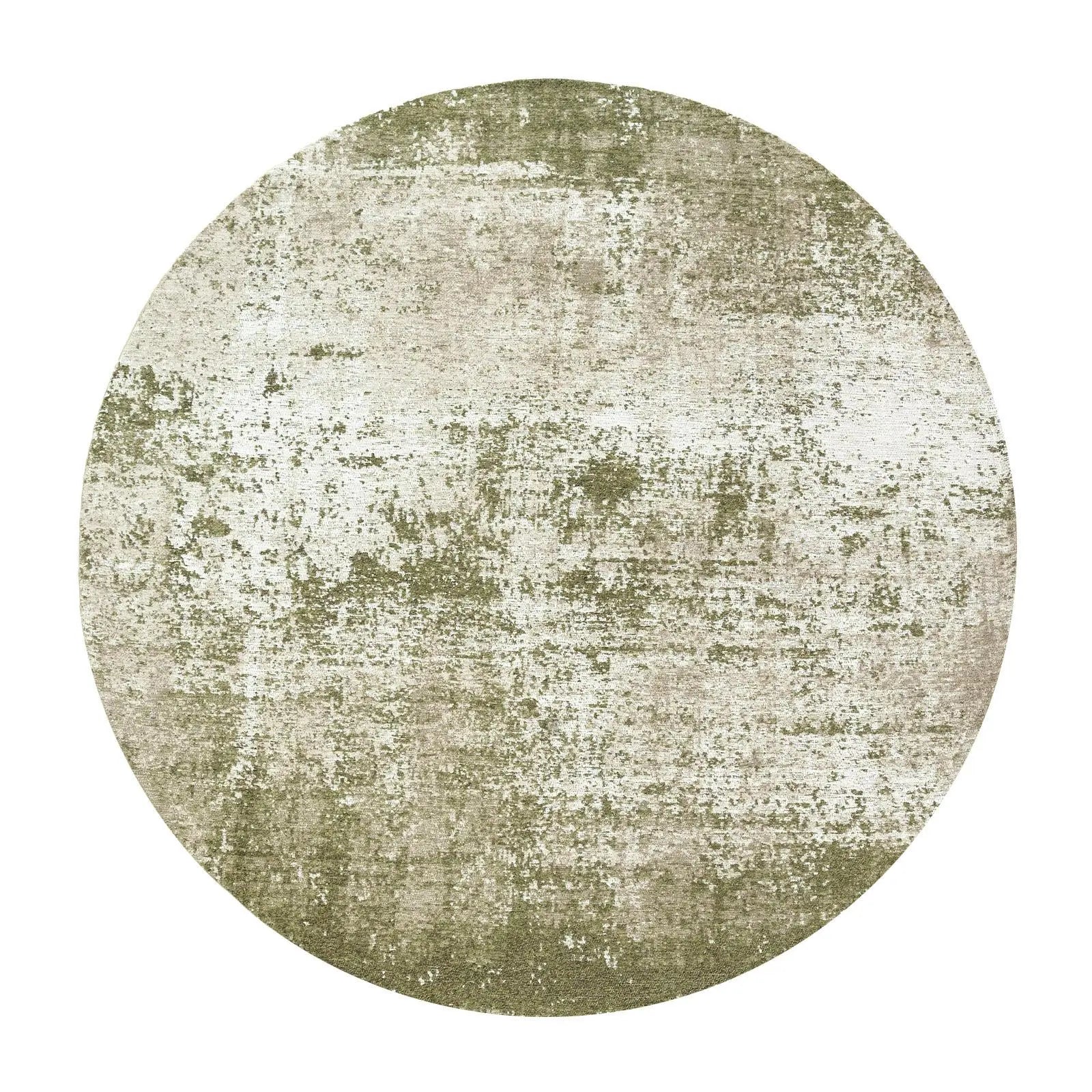 10' Green And White Abstract Washable Round Rug With UV Protection Homeroots Home Decor