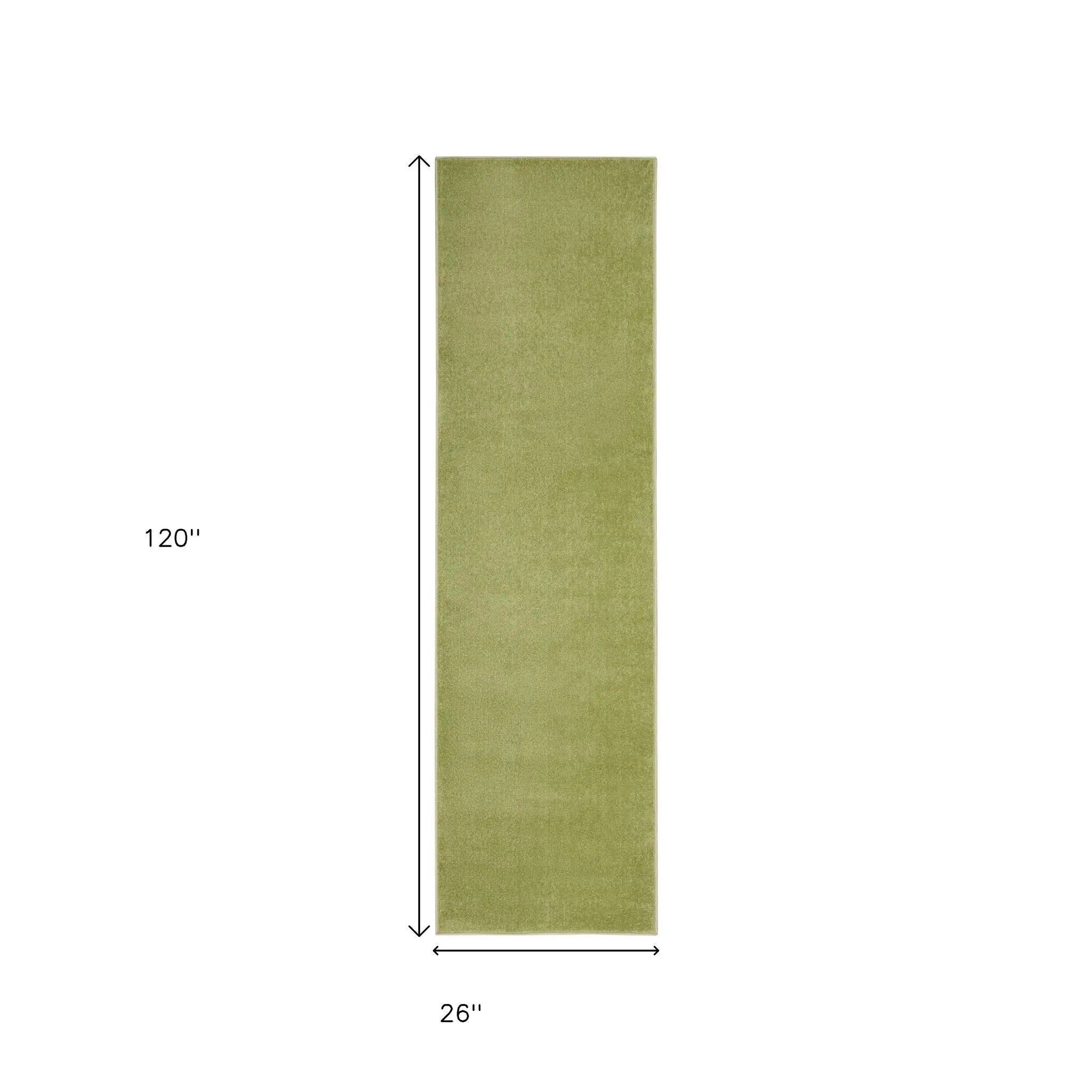 10' Green Indoor Outdoor Runner Rug Homeroots Outdoor