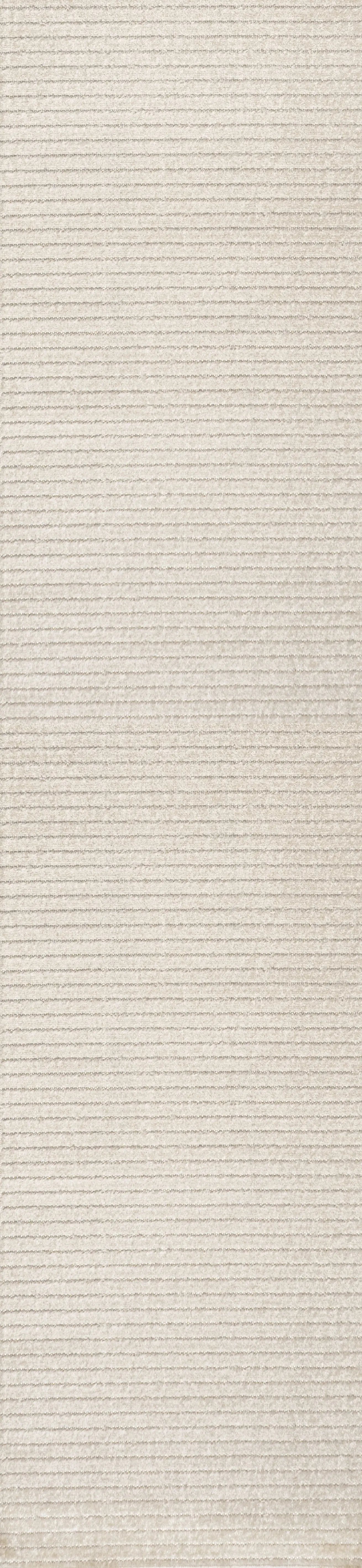 10' Ivory And Cream Striped Indoor Outdoor Runner Rug Homeroots Outdoor