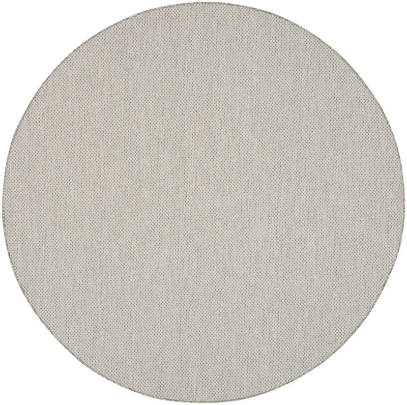 10' Ivory And Gray Round Geometric Indoor Outdoor Area Rug Homeroots Outdoor