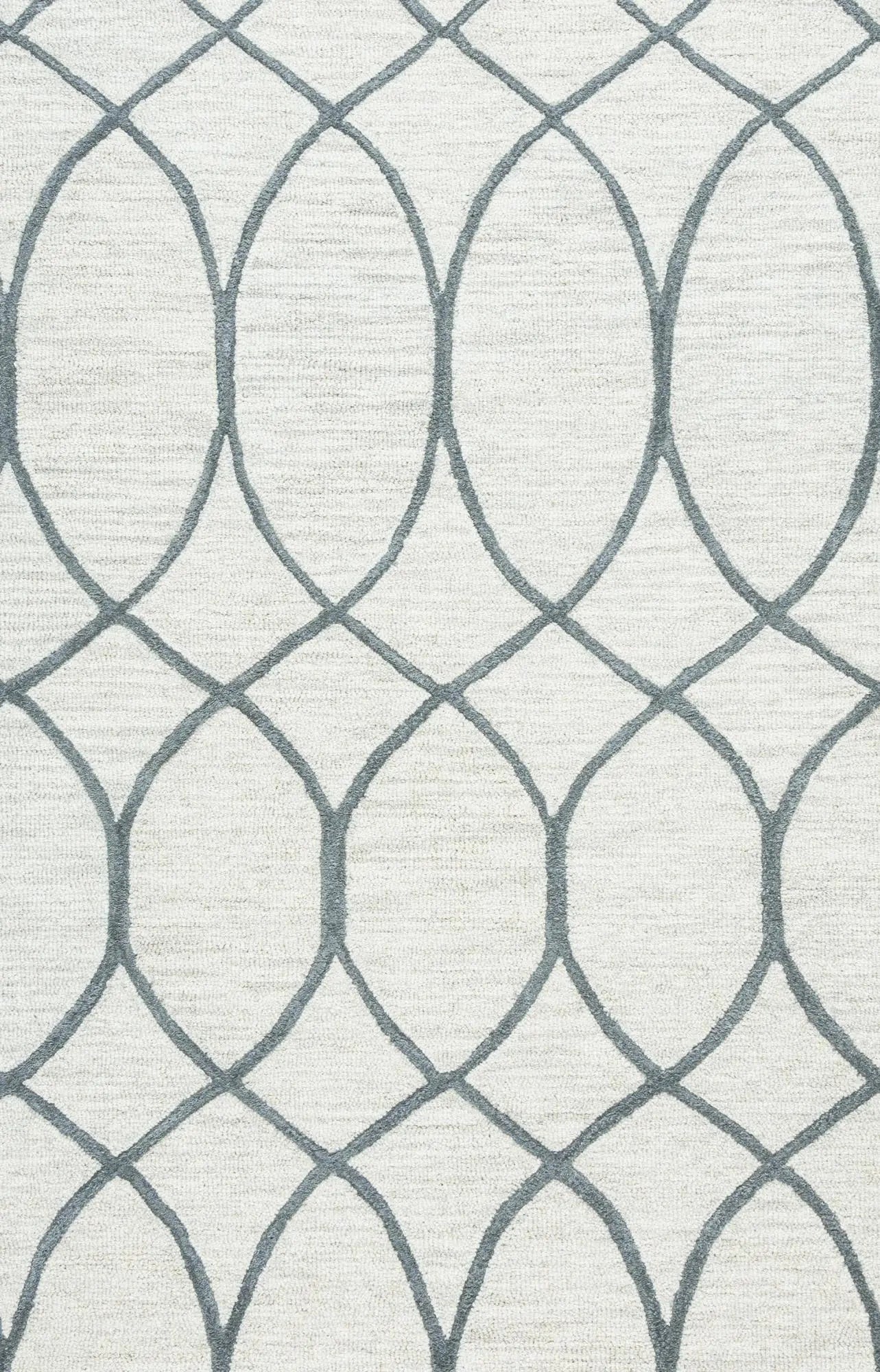 10' Ivory And Gray Wool Trellis Hand Tufted Round Rug Homeroots Home Decor