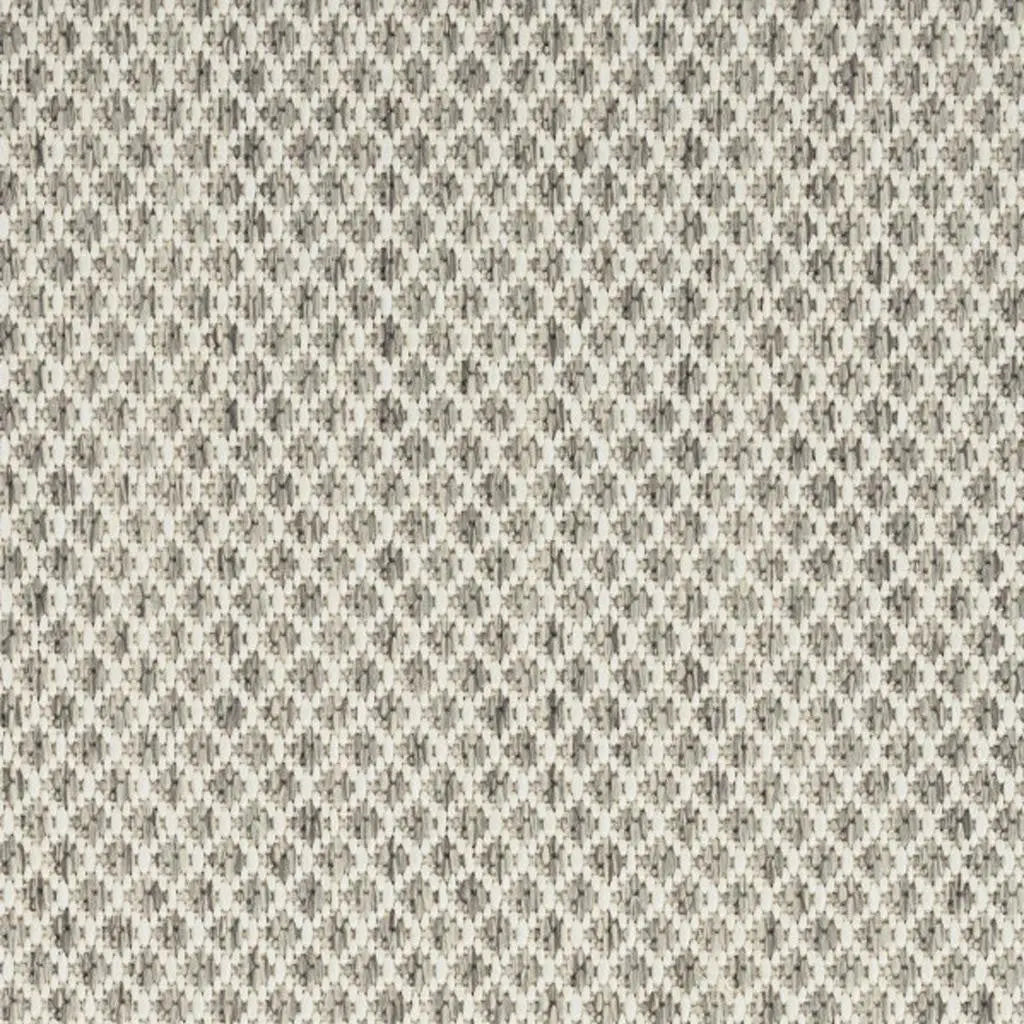 10' Ivory And Silver Square Geometric Indoor Outdoor Area Rug Homeroots Outdoor