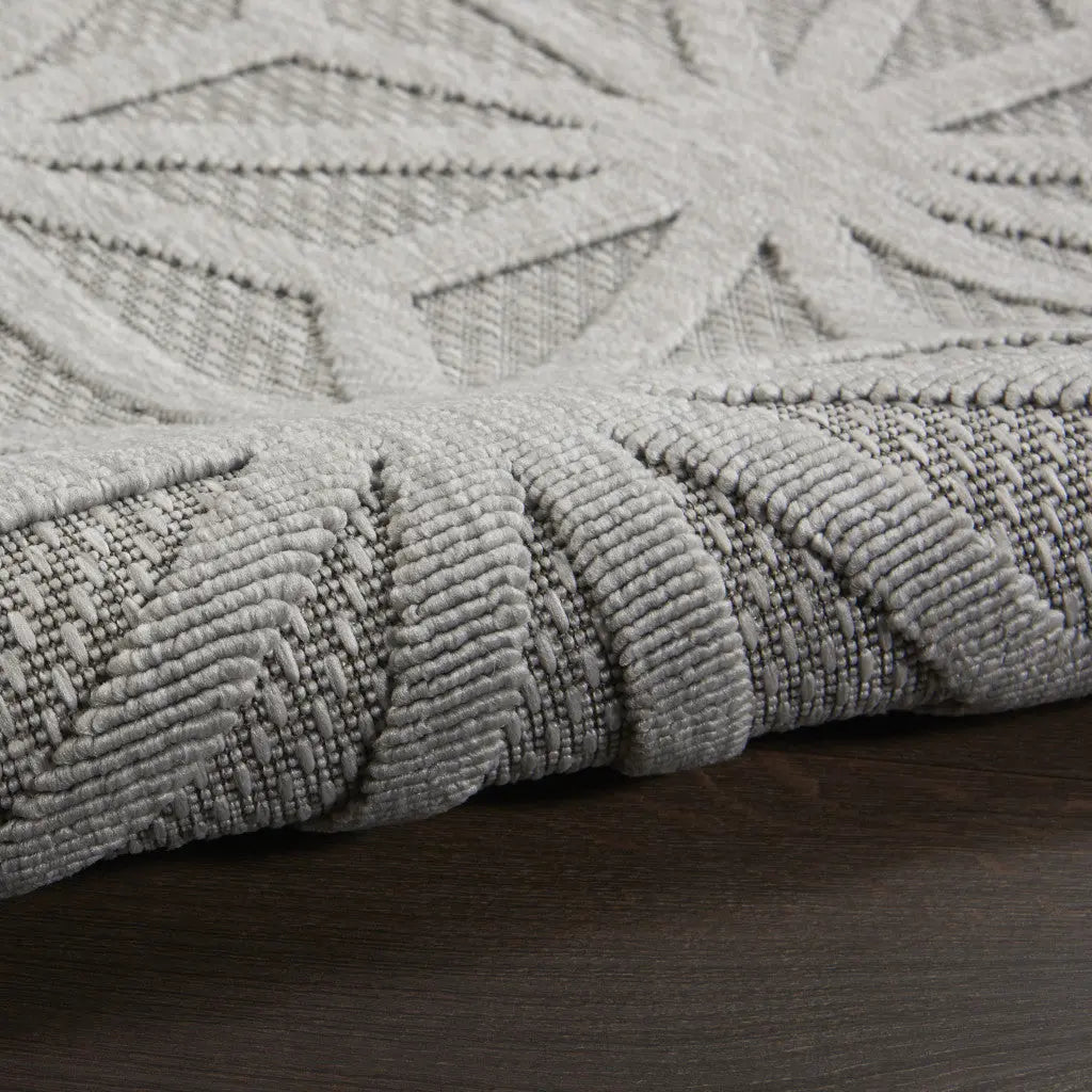 10' Light Gray And Gray Geometric Indoor Outdoor Runner Rug Homeroots Outdoor