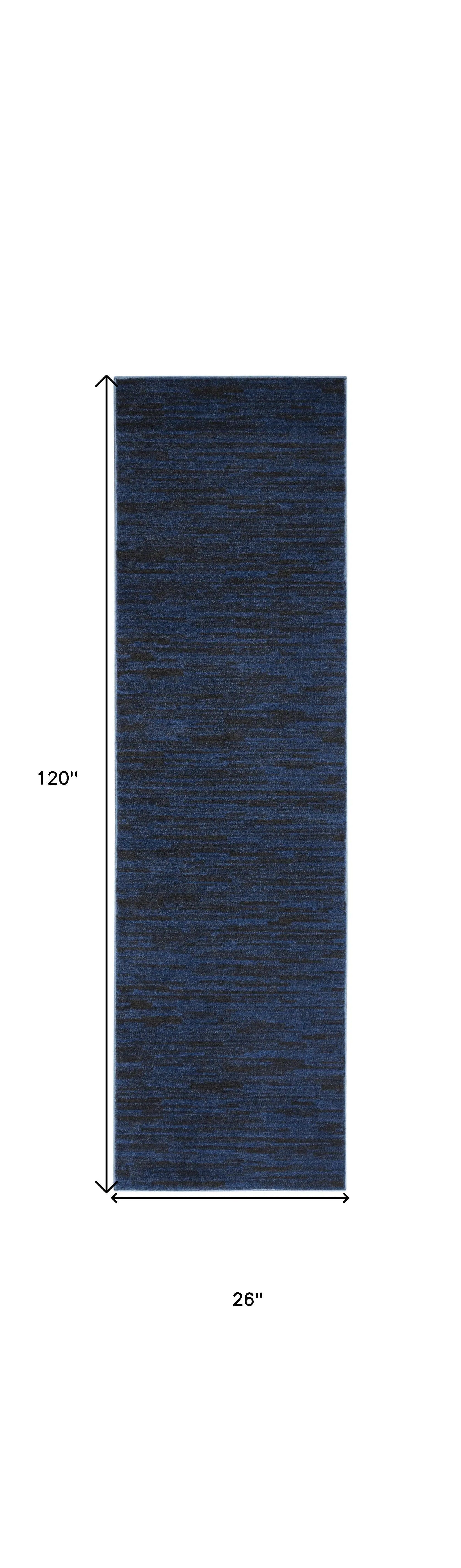 10' Midnight Blue Indoor Outdoor Runner Rug Homeroots Outdoor