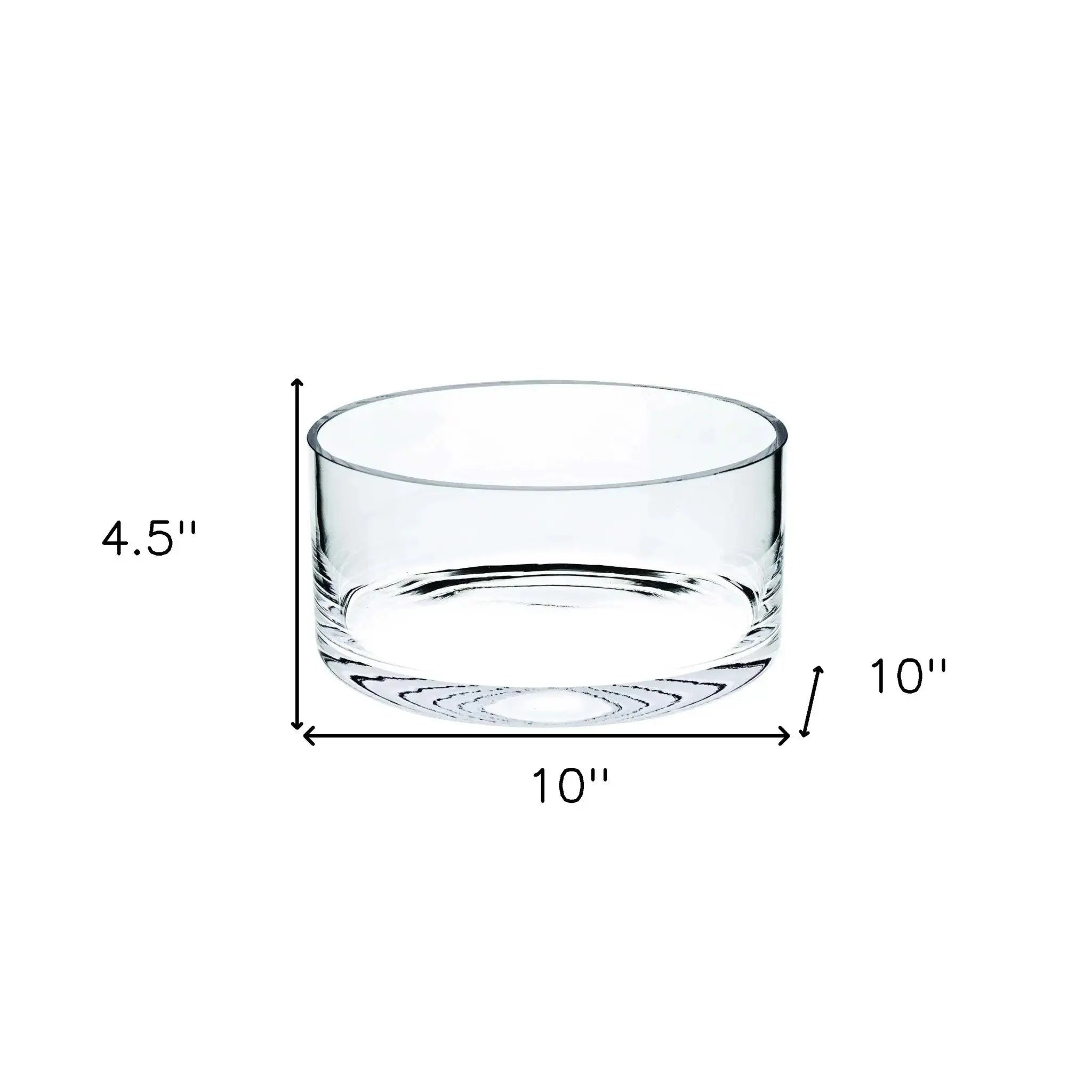10" Mouth Blown Crystal European Made Crystal Bowl Homeroots Kitchen & Dining