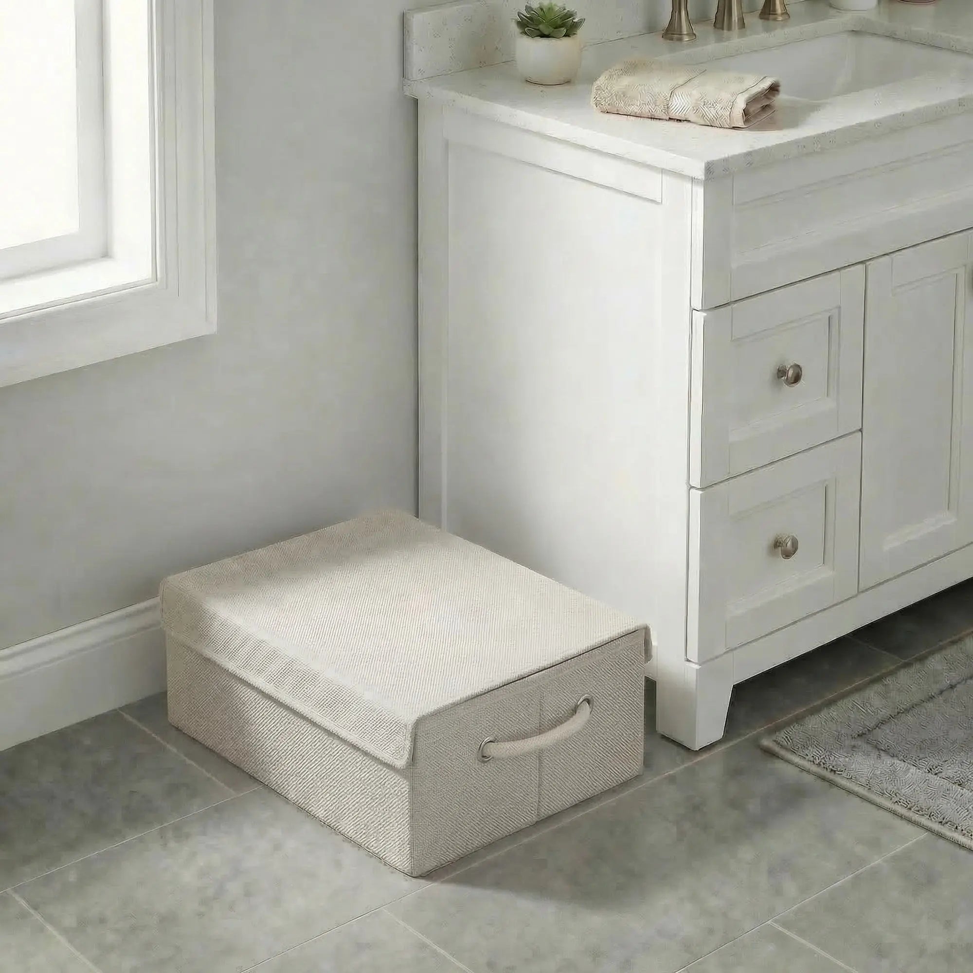 10" Off White Wicker Free Standing Single Door Linen Cabinet Homeroots Organization
