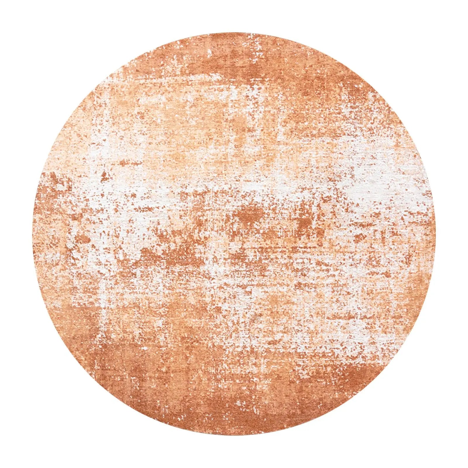 10' Orange And White Abstract Washable Round Rug With UV Protection Homeroots Home Decor