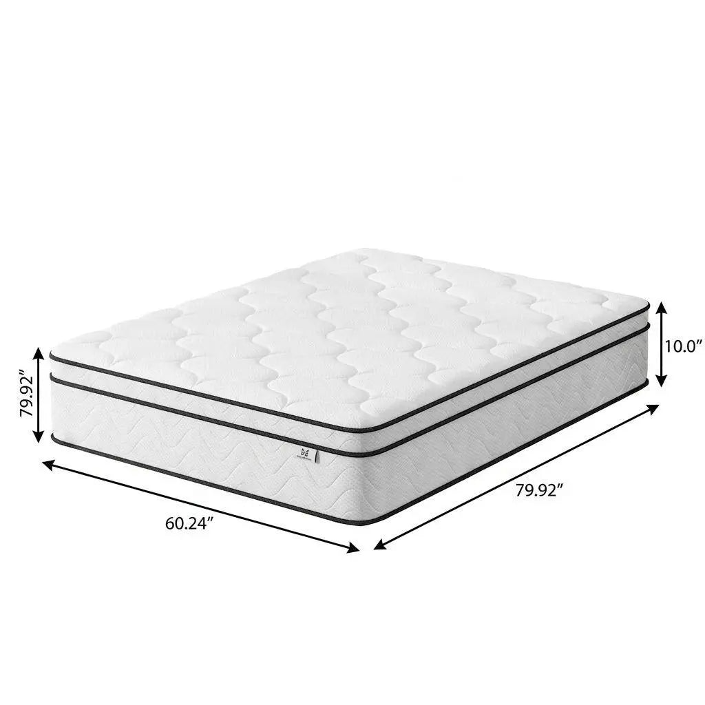 10" Queen Gel Memory Foam Medium Chevron Hybrid Mattress Homeroots Bed & Bath