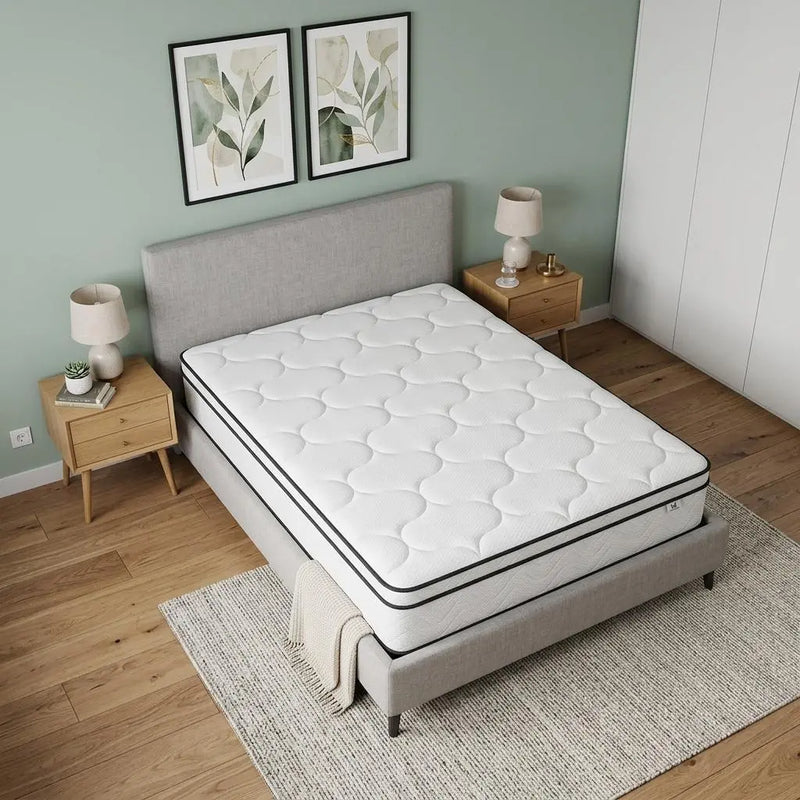 10" Queen Gel Memory Foam Medium Chevron Hybrid Mattress Homeroots Bed & Bath