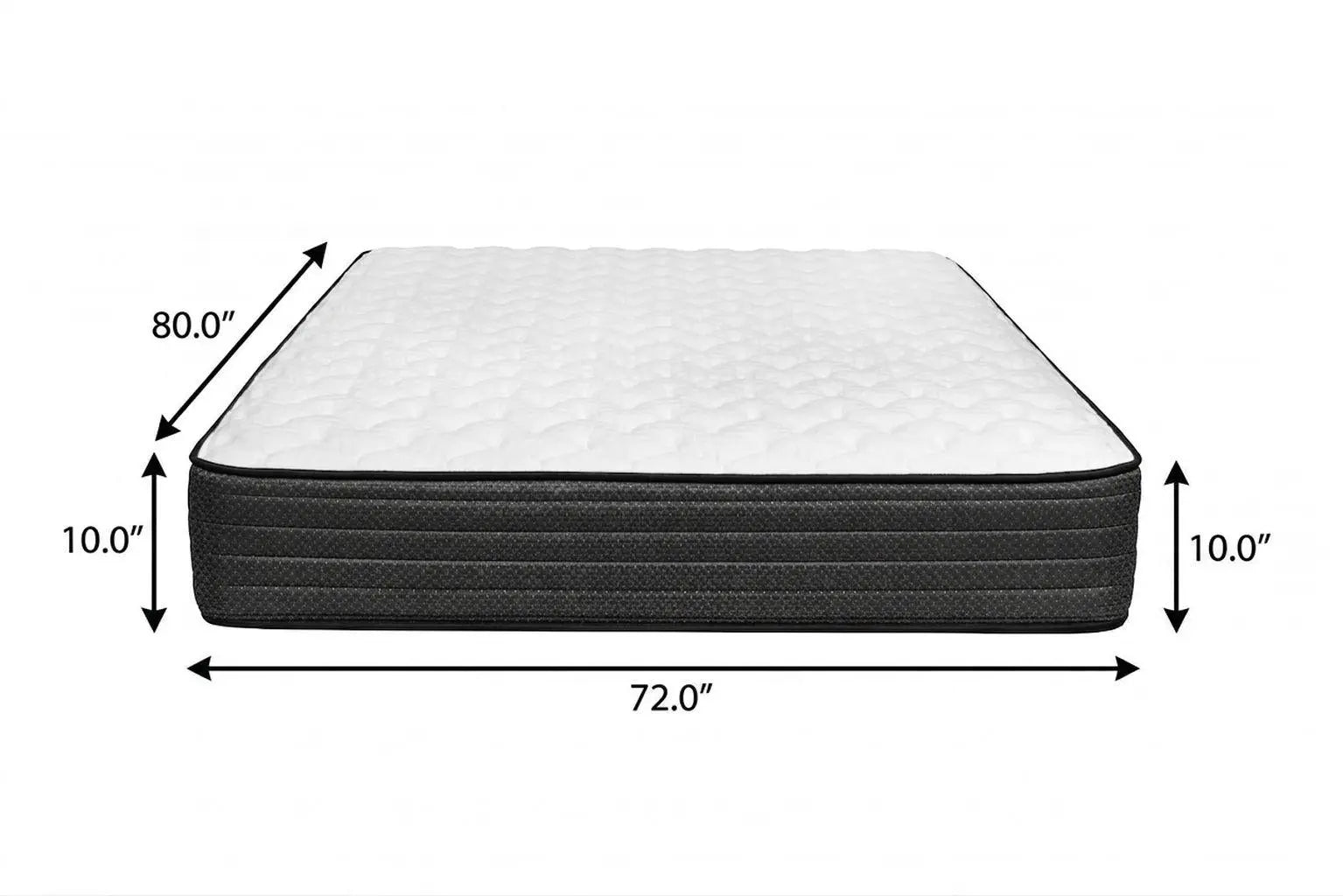 10" RV King 72 x 80 Foam Medium Hybrid Mattress Homeroots Bed & Bath