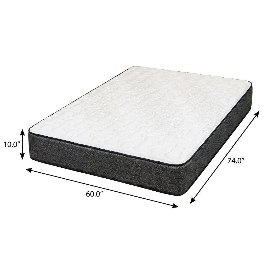 10" Short Queen 60 x 74 Foam Firm Hybrid Mattress Homeroots Bed & Bath