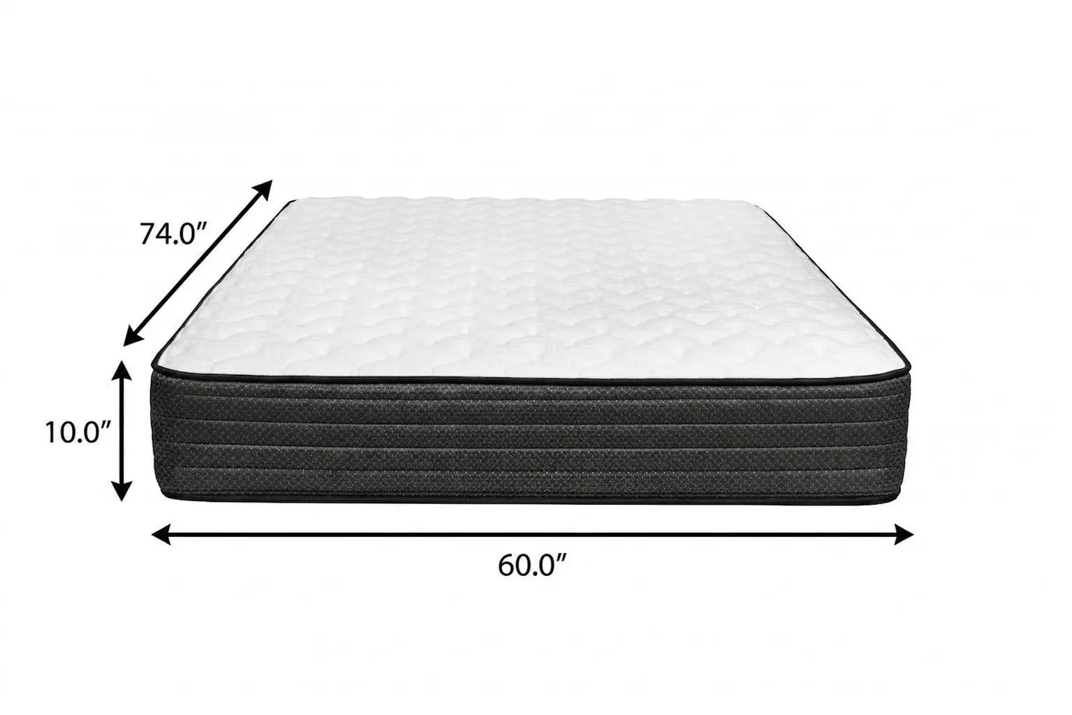 10" Short Queen 60 x 74 Foam Medium Hybrid Mattress Homeroots Bed & Bath