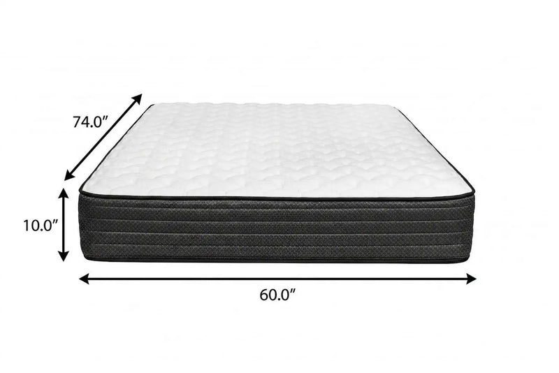 10" Short Queen 60 x 74 Foam Medium Hybrid Mattress Homeroots Bed & Bath