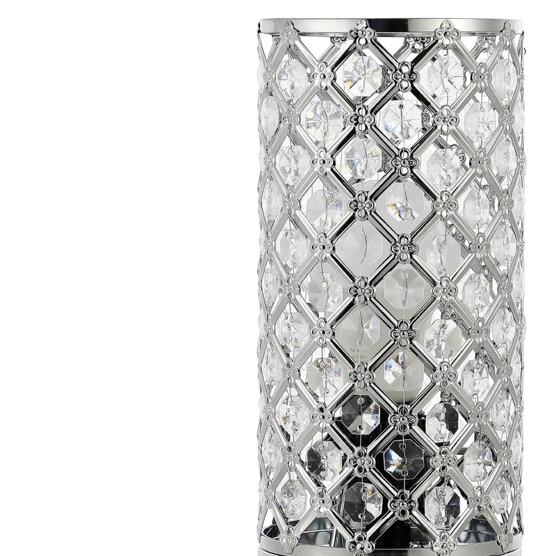 10" Silver Column Lamp Homeroots Lighting