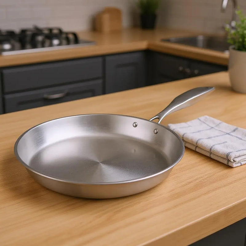10" Silver Stainless Steel Frying Pan Homeroots Kitchen & Dining