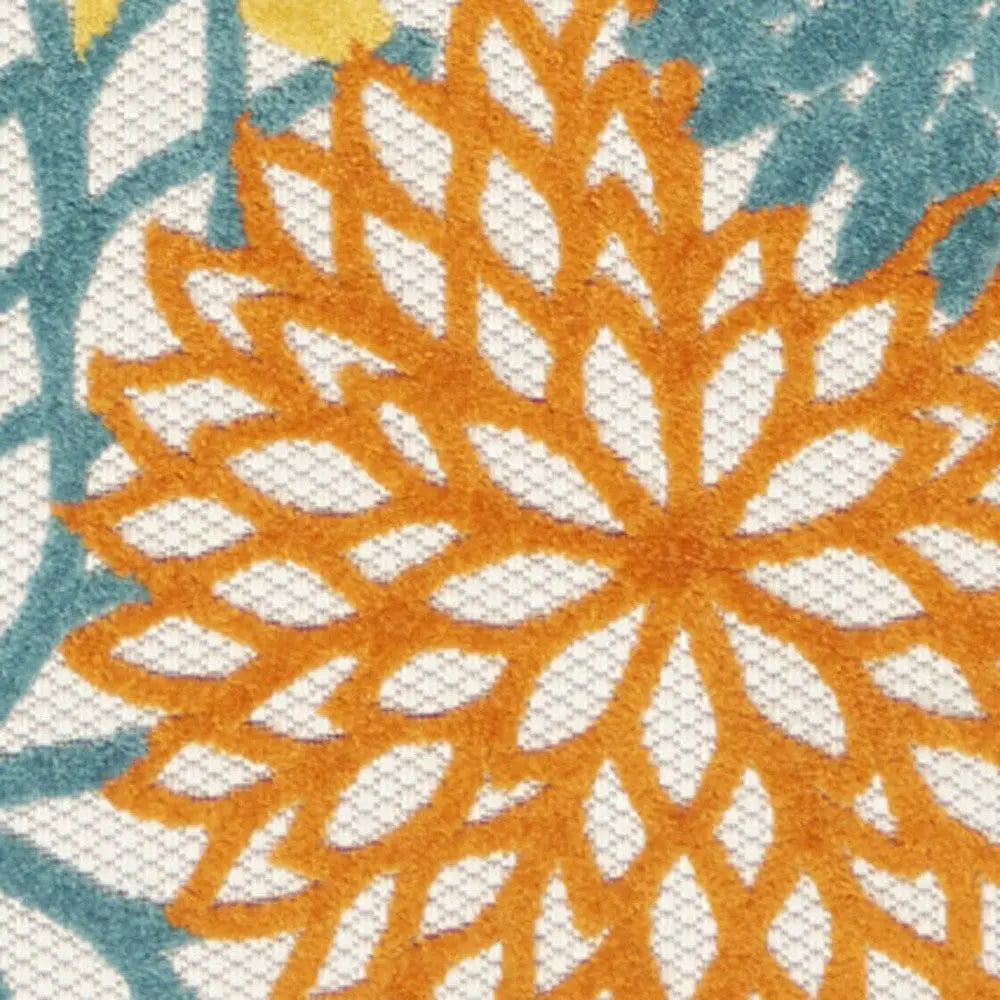 10' Turquoise Indoor Outdoor Runner Rug - GreatEagleInc
