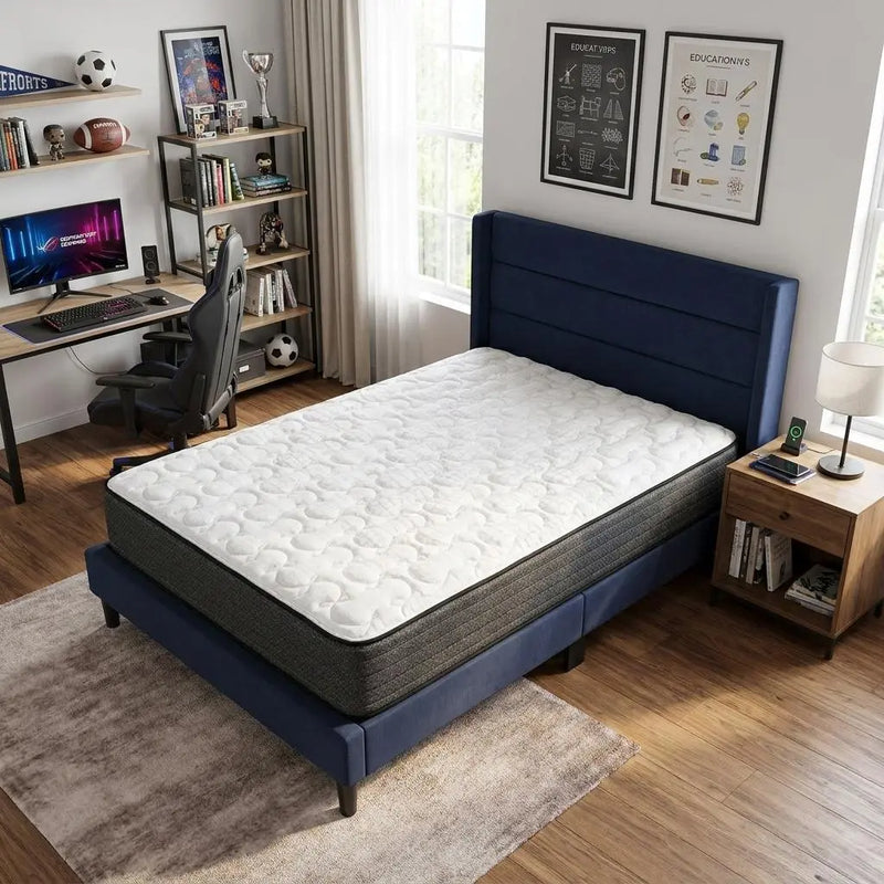 10" Twin Foam Firm Hybrid Mattress Homeroots Bed & Bath
