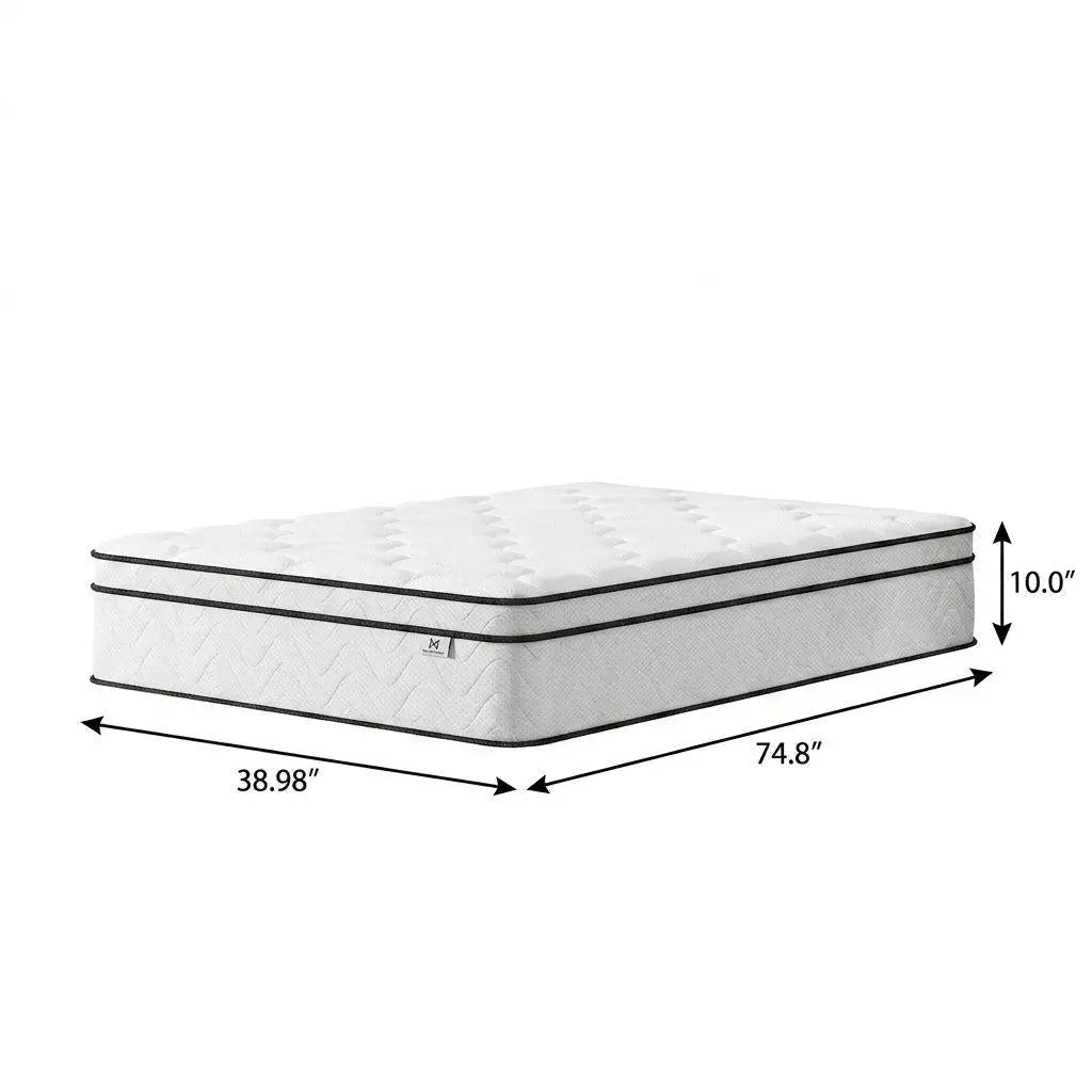 10" Twin Gel Memory Foam Medium Chevron Hybrid Mattress Homeroots Bed & Bath