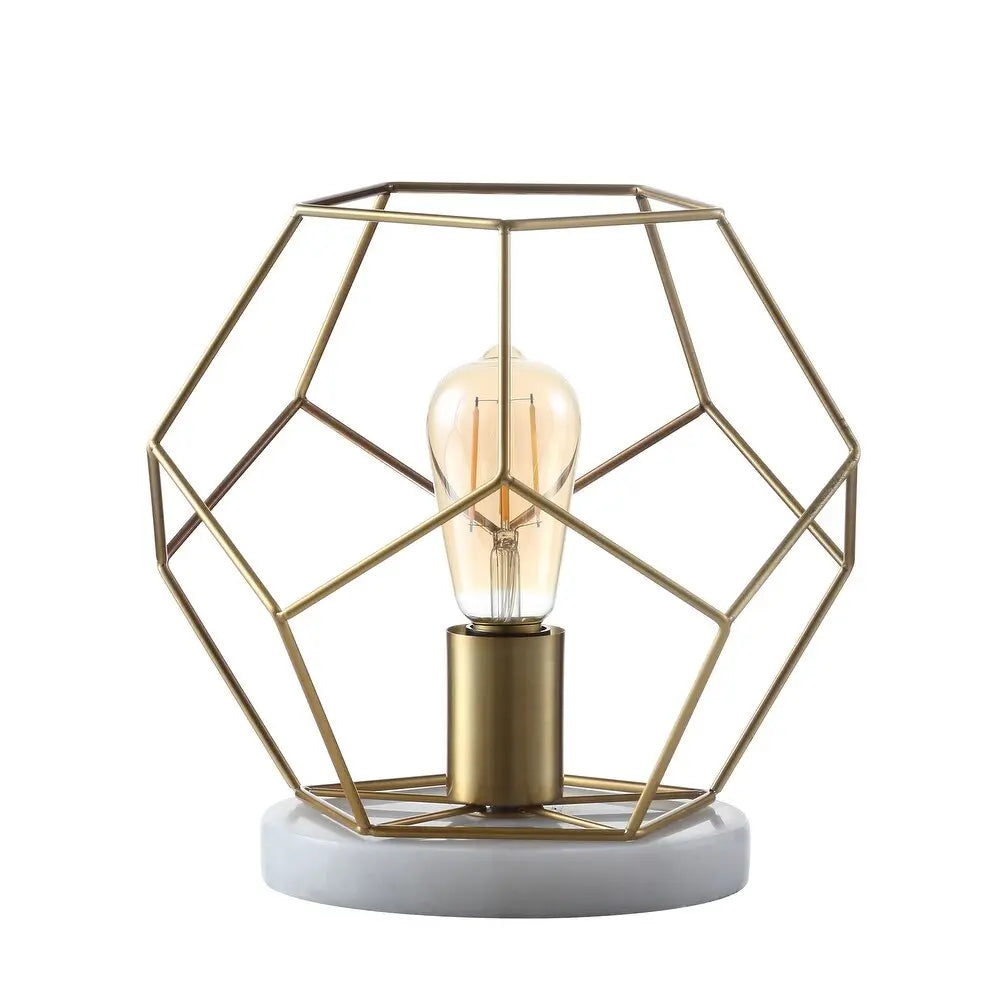 10" White Geometric Table Lamp Homeroots Lighting