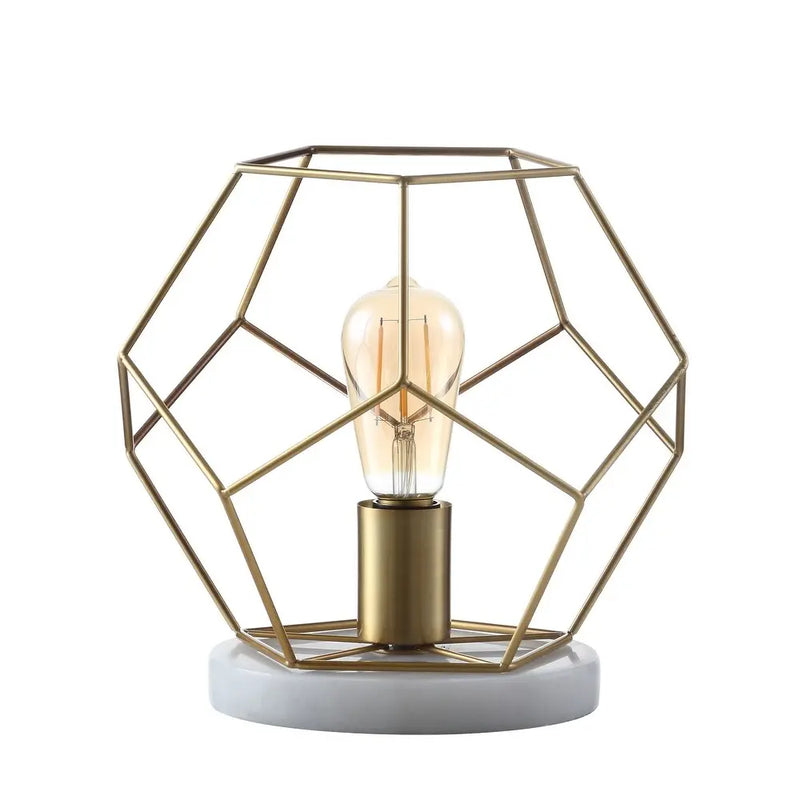 10" White Geometric Table Lamp Homeroots Lighting