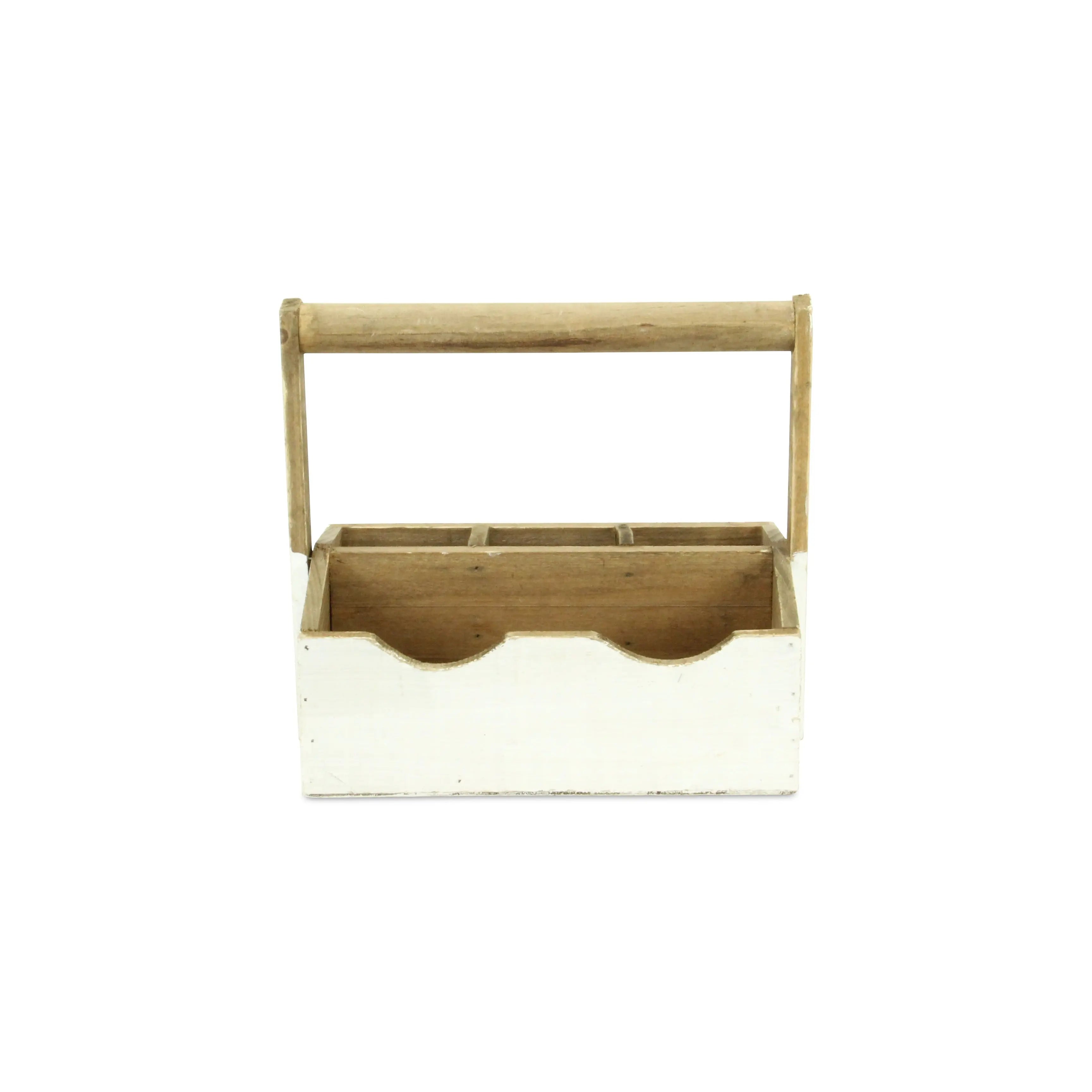 10" White Solid Wood Organizing Box Homeroots Office