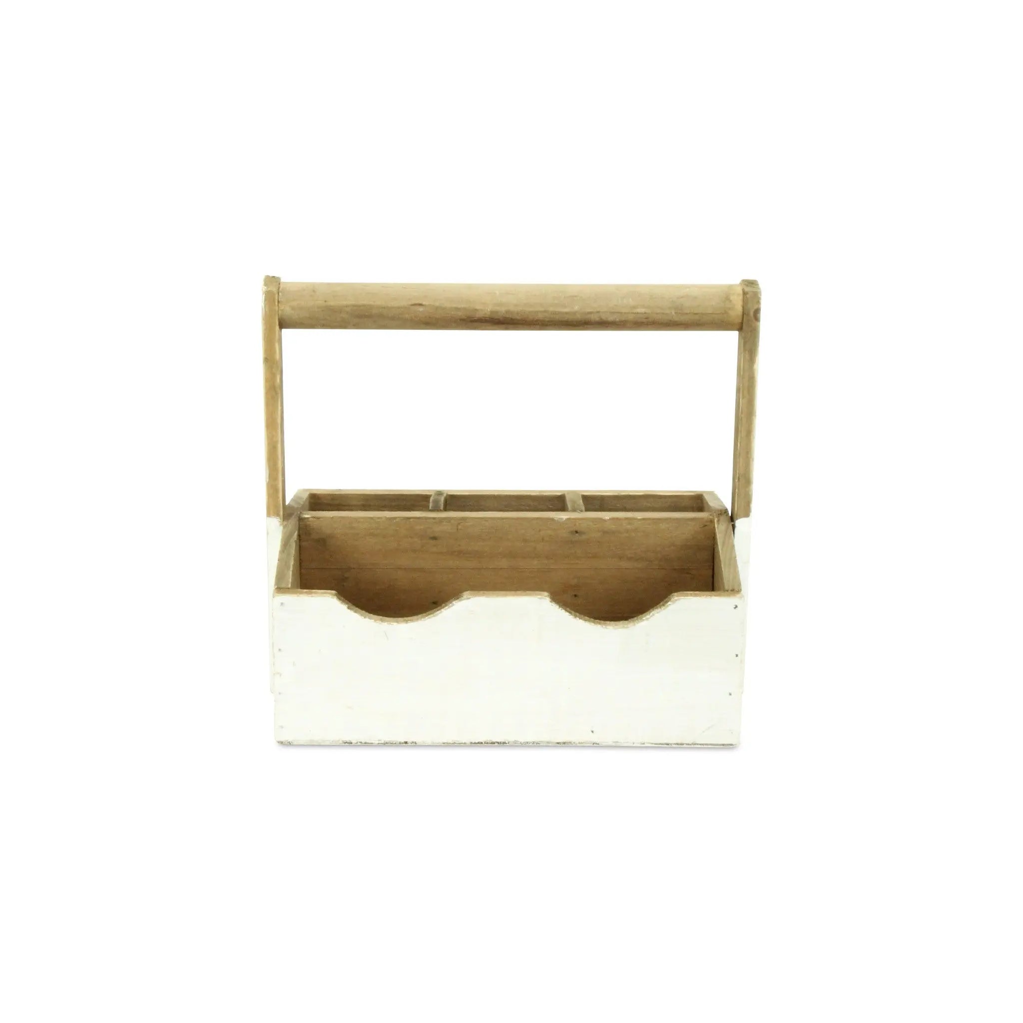 10" White Solid Wood Organizing Box Homeroots Office