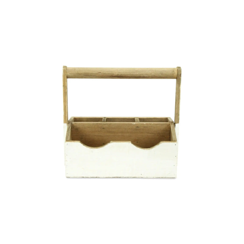 10" White Solid Wood Organizing Box Homeroots Office