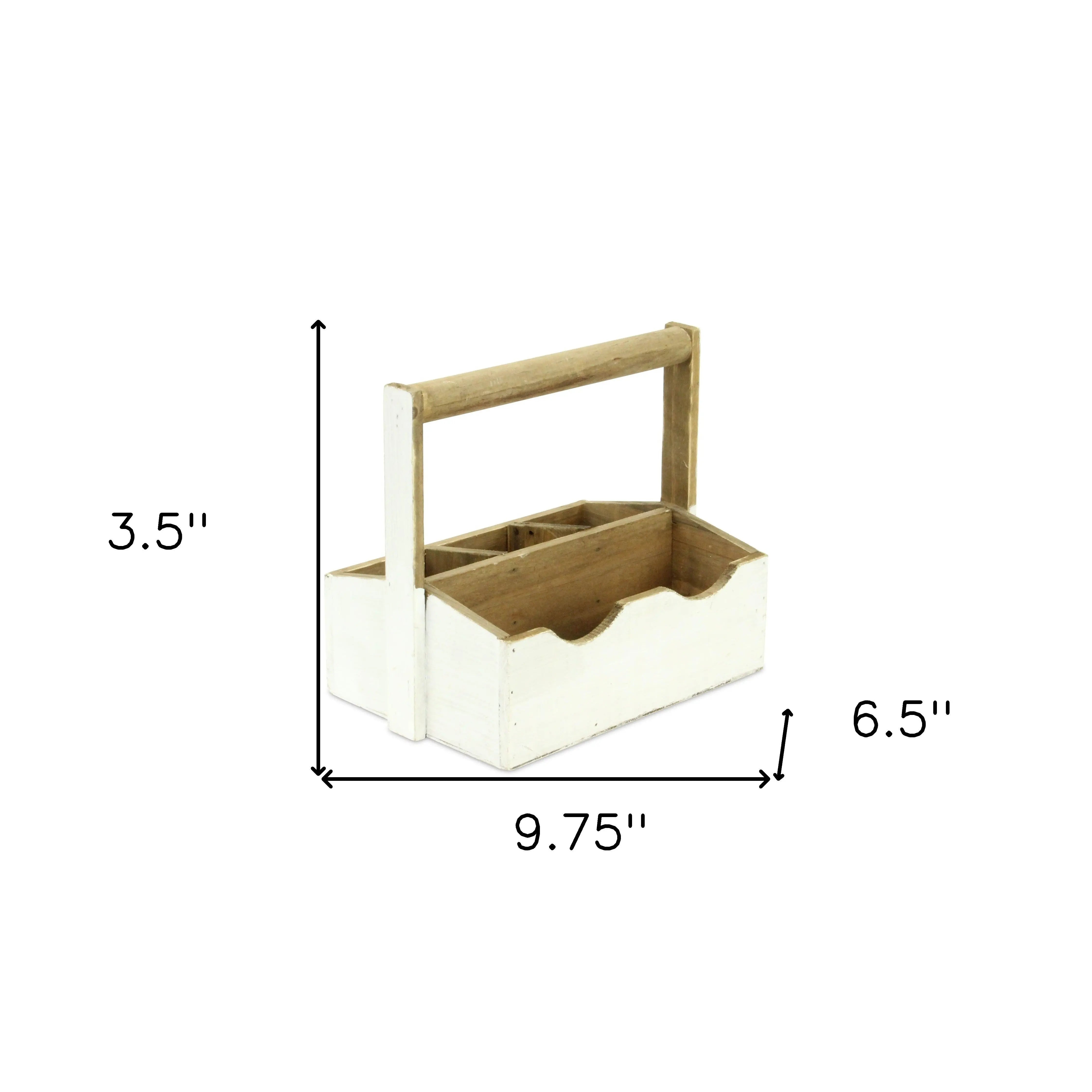 10" White Solid Wood Organizing Box Homeroots Office