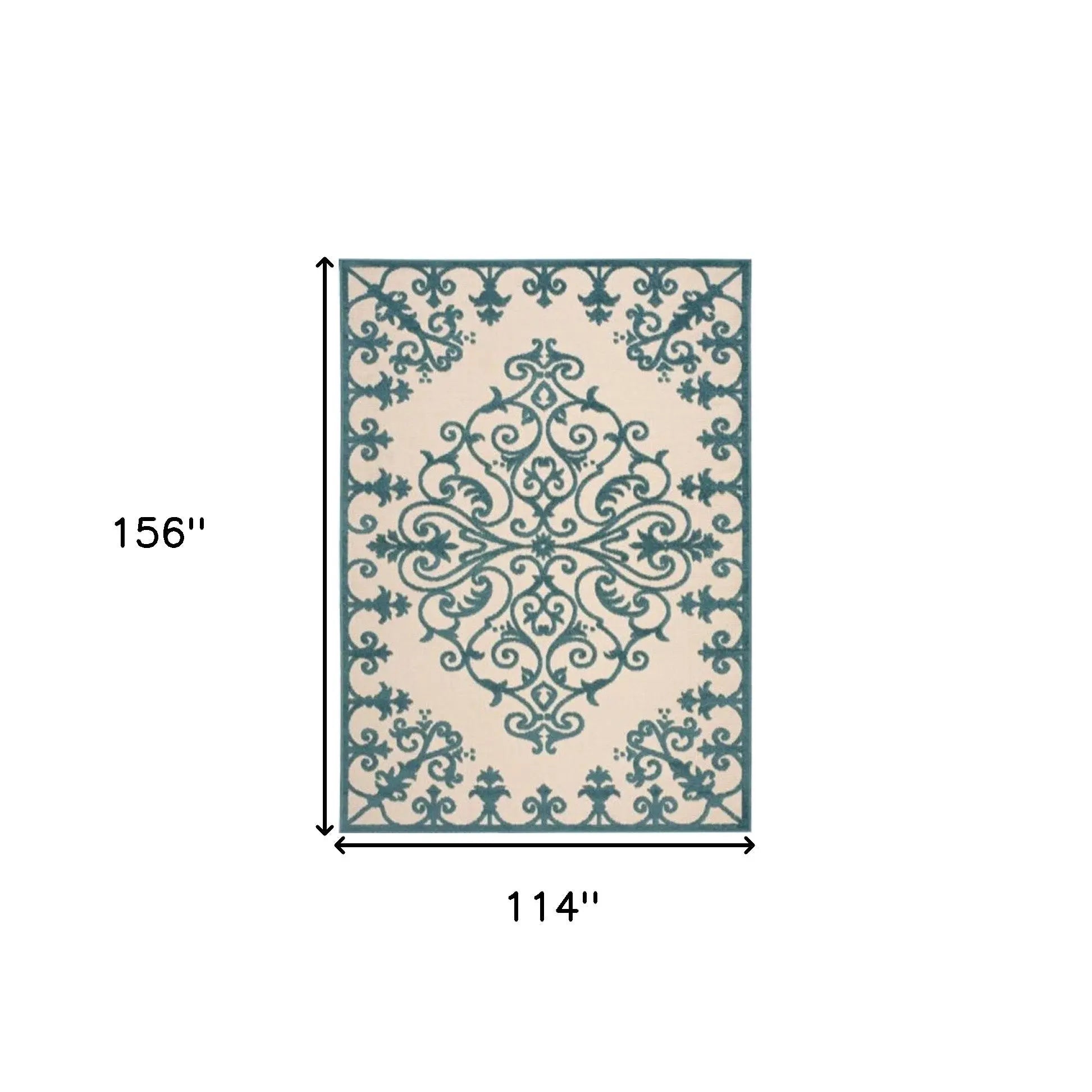 10' X 13' Aqua Indoor Outdoor Area Rug Homeroots Outdoor