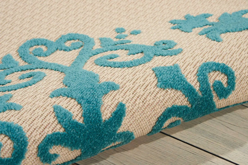 10' X 13' Aqua Indoor Outdoor Area Rug Homeroots Outdoor
