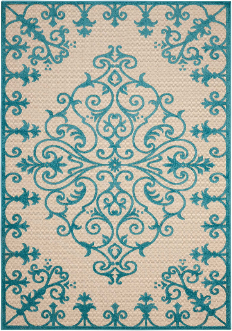 10' X 13' Aqua Indoor Outdoor Area Rug Homeroots Outdoor