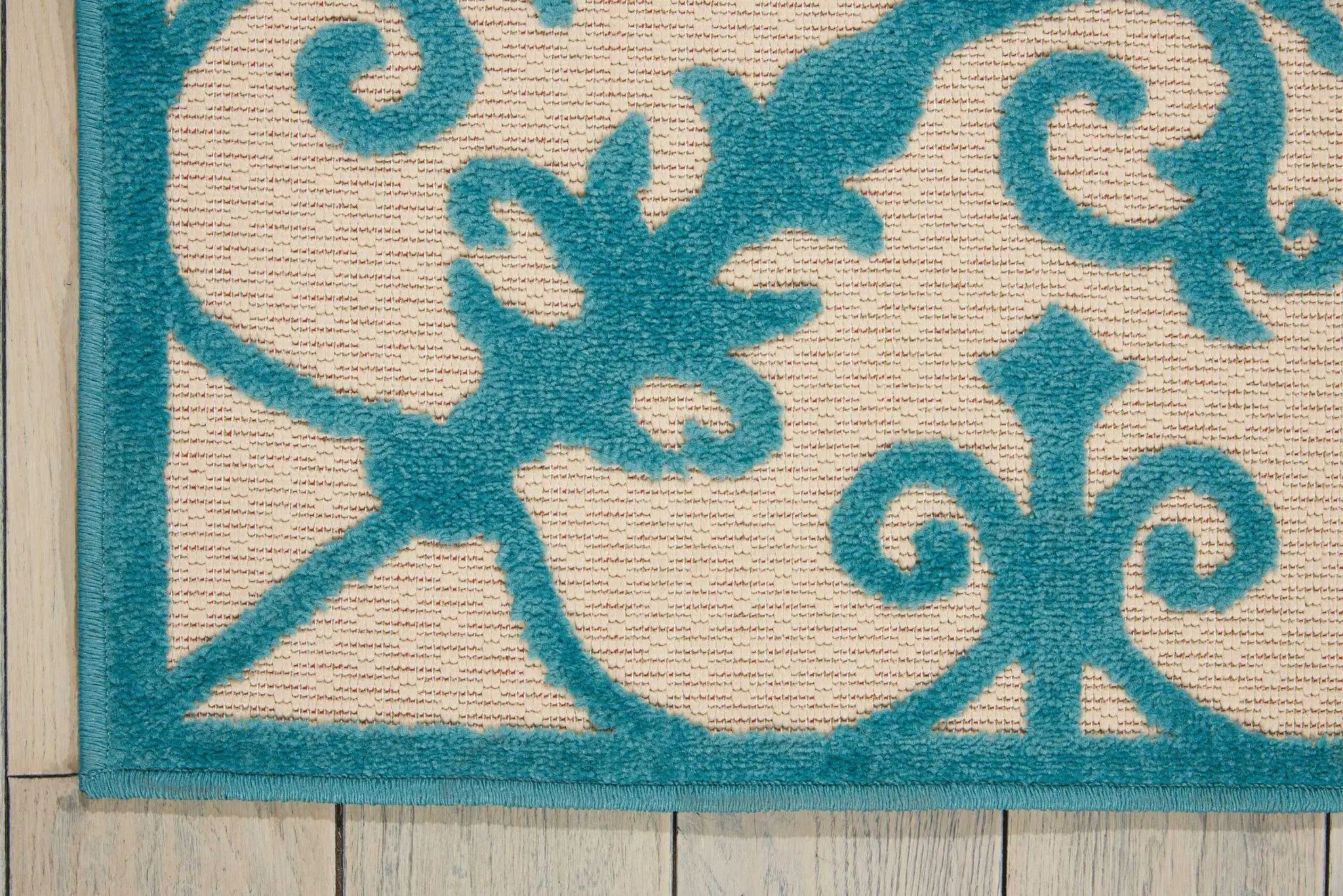 10' X 13' Aqua Indoor Outdoor Area Rug Homeroots Outdoor