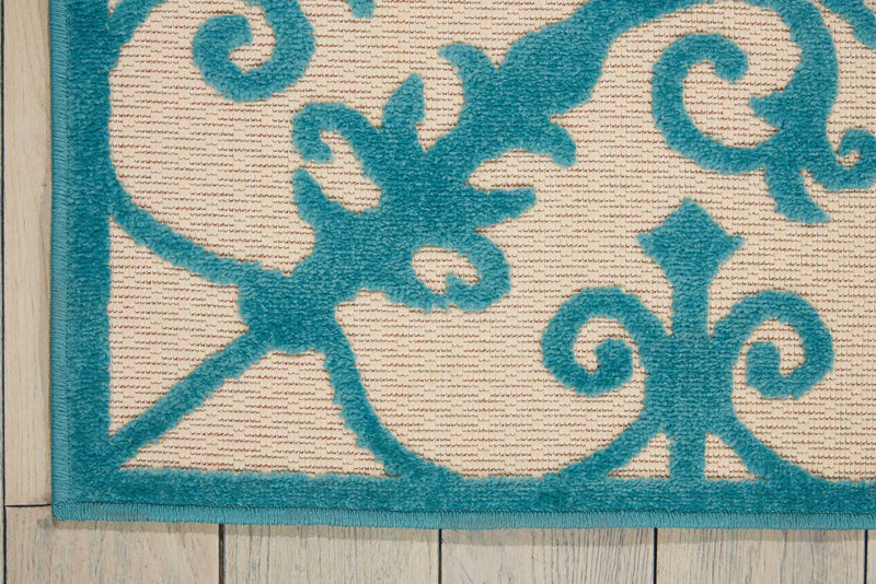 10' X 13' Aqua Indoor Outdoor Area Rug Homeroots Outdoor