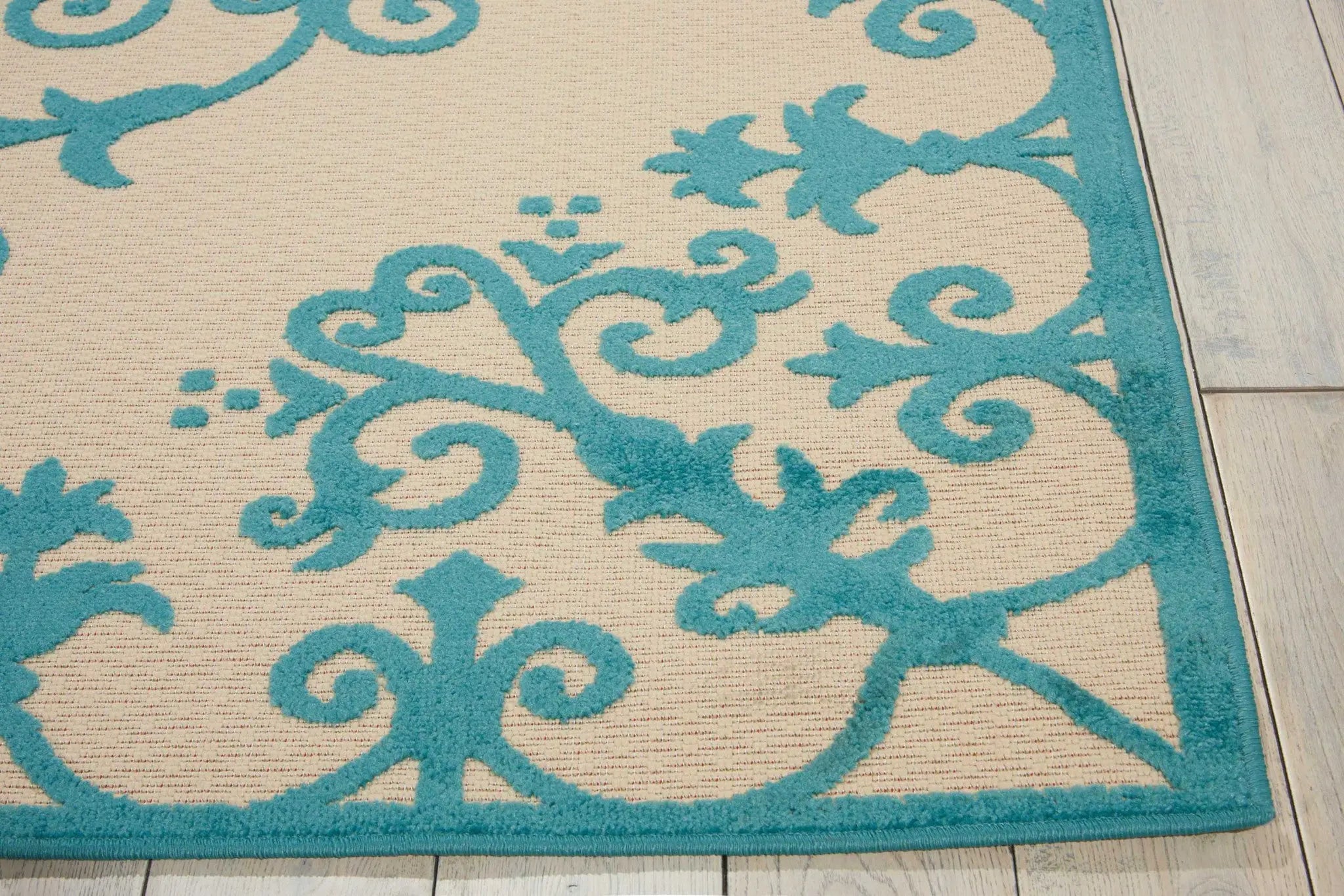10' X 13' Aqua Indoor Outdoor Area Rug Homeroots Outdoor