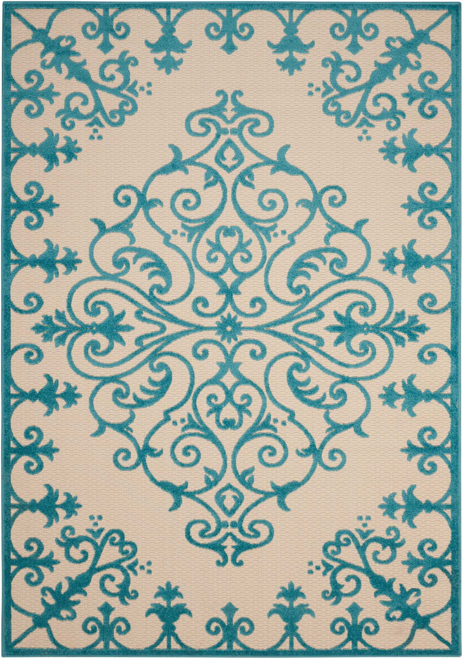 10' X 13' Aqua Indoor Outdoor Area Rug Homeroots Outdoor