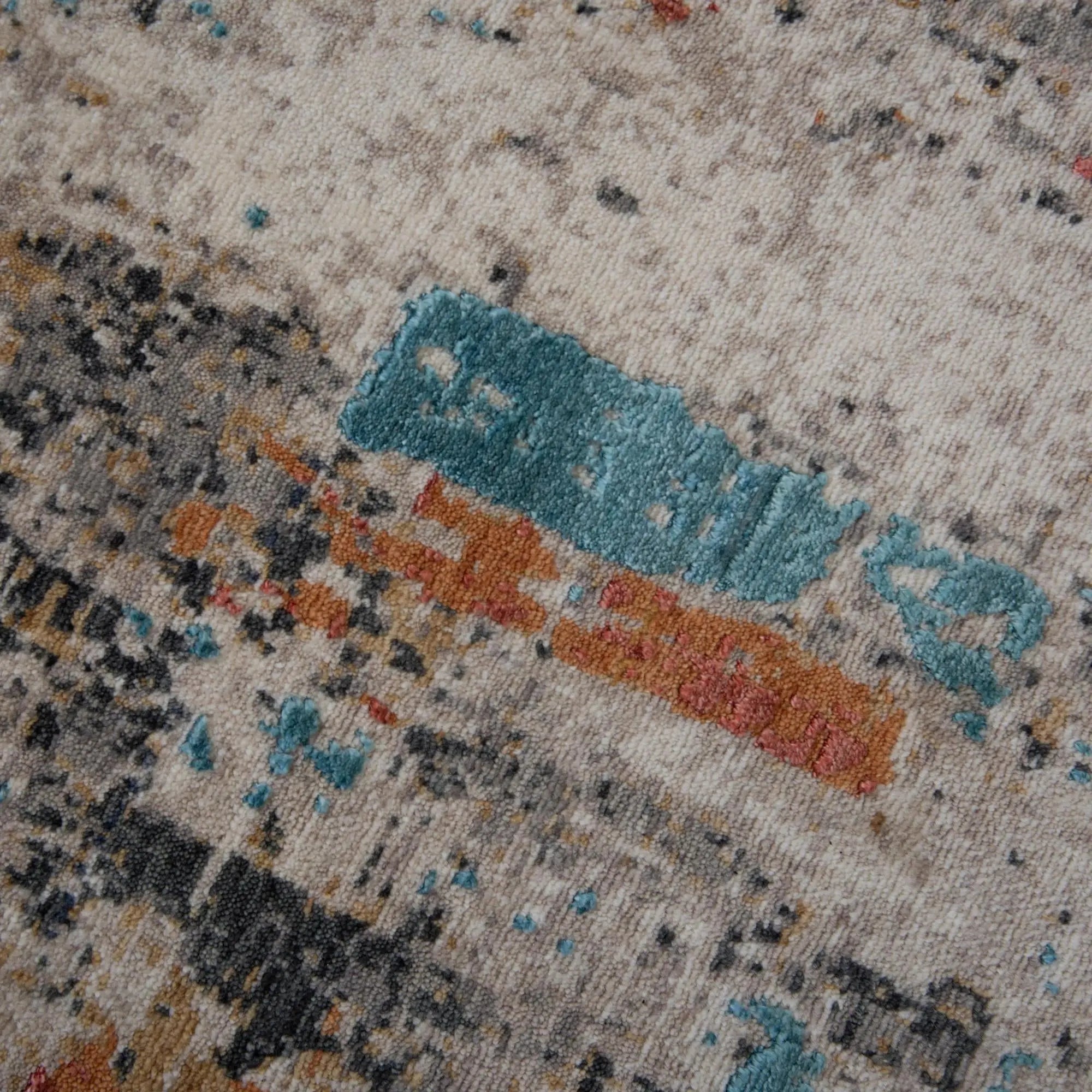 10' X 13' Beige Yellow Orange Blue Ivory Gray Charcoal And Red New Zealand Lambs Wool Abstract Hand Carved Handmade Area Rug Homeroots Home Decor