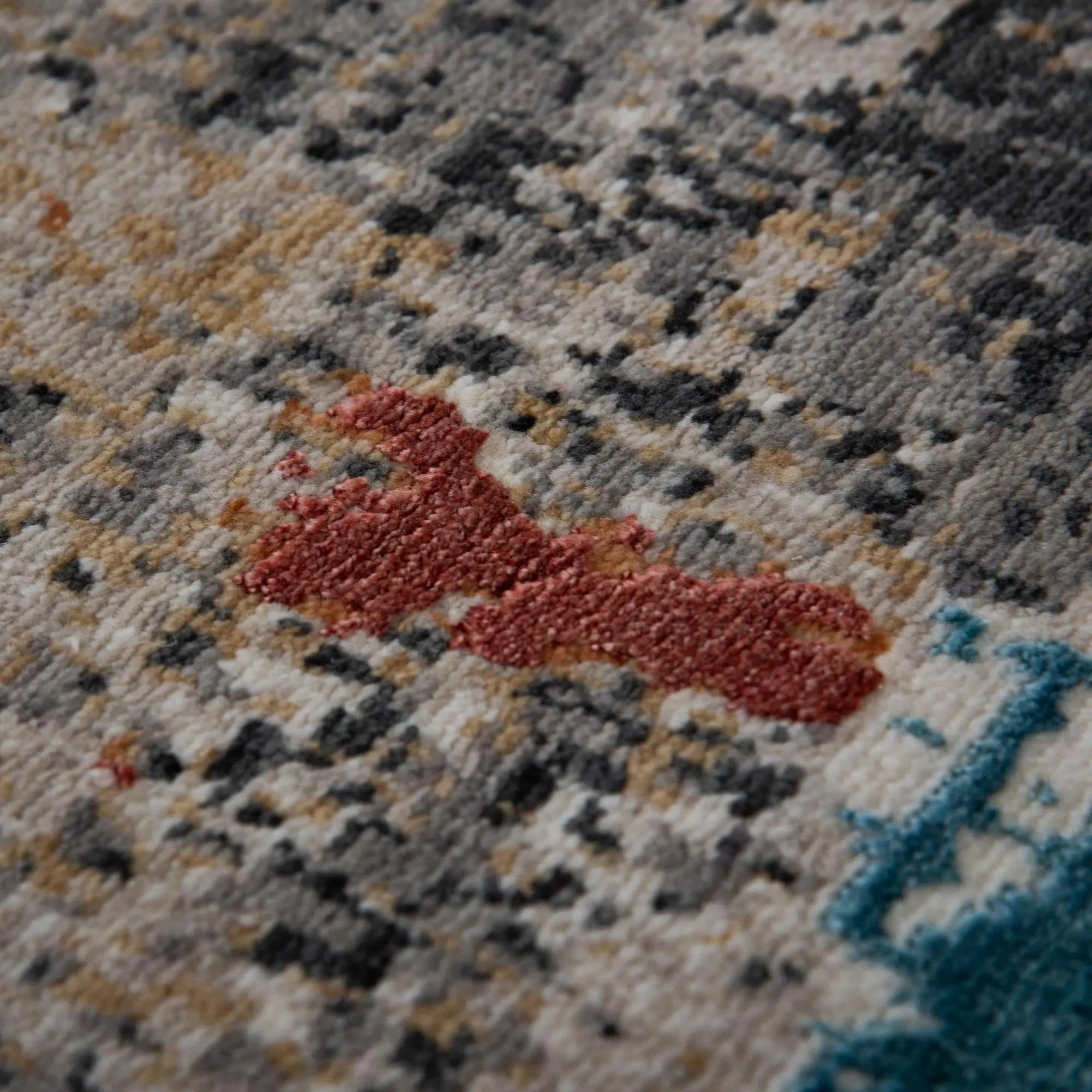 10' X 13' Beige Yellow Orange Blue Ivory Gray Charcoal And Red New Zealand Lambs Wool Abstract Hand Carved Handmade Area Rug Homeroots Home Decor