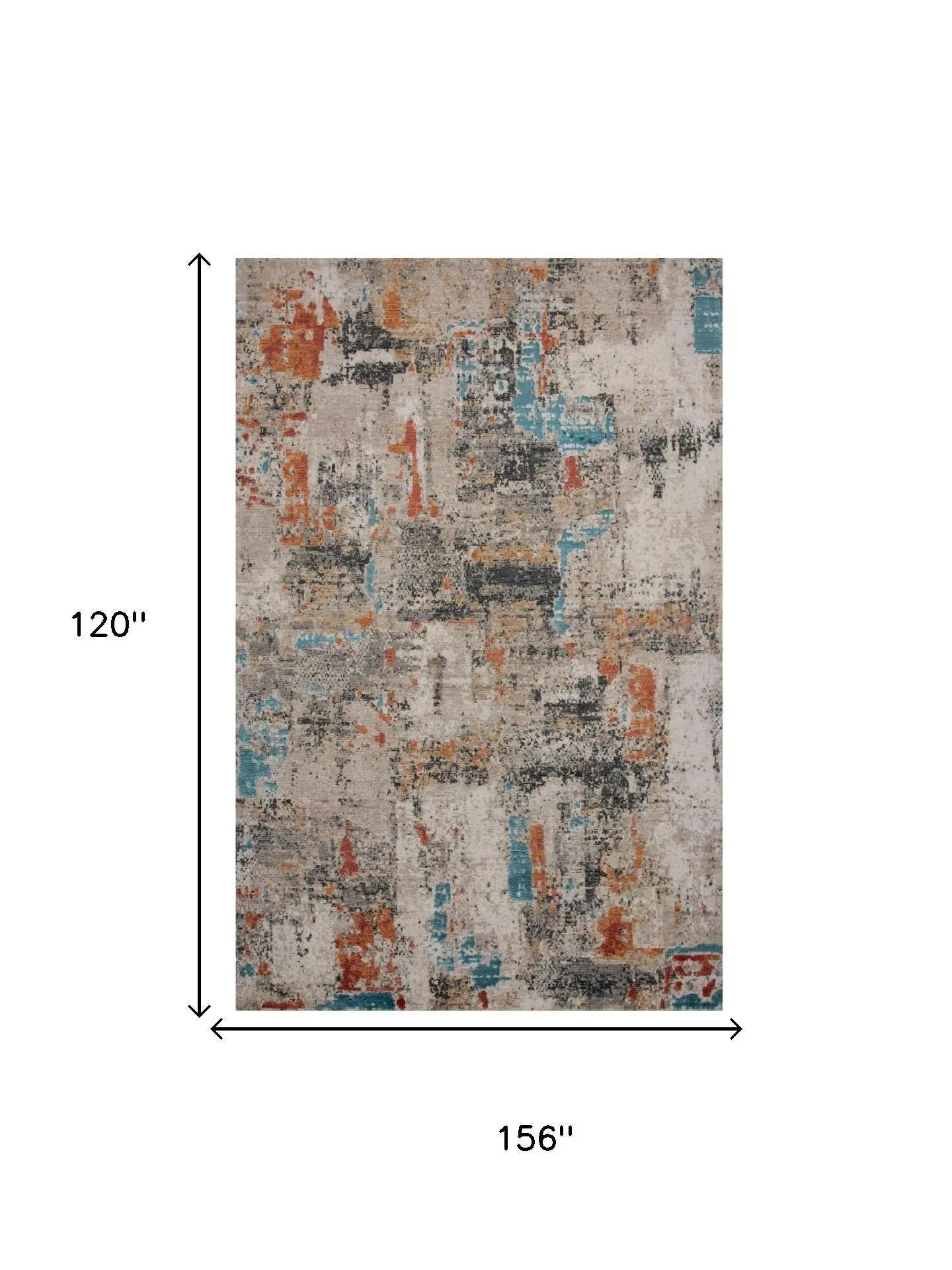 10' X 13' Beige Yellow Orange Blue Ivory Gray Charcoal And Red New Zealand Lambs Wool Abstract Hand Carved Handmade Area Rug Homeroots Home Decor