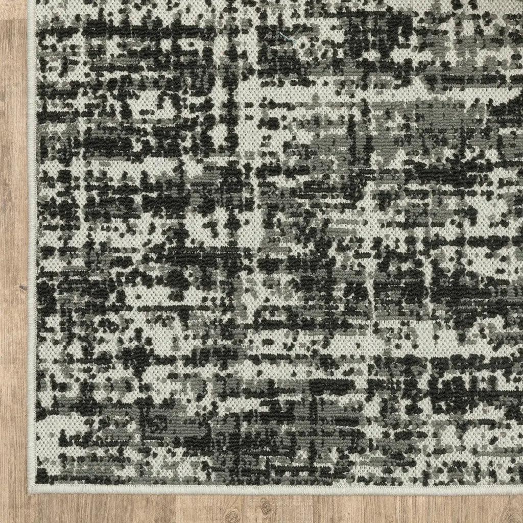 10' X 13' Beige and Black Abstract Stain Resistant Indoor Outdoor Area Rug Homeroots Outdoor